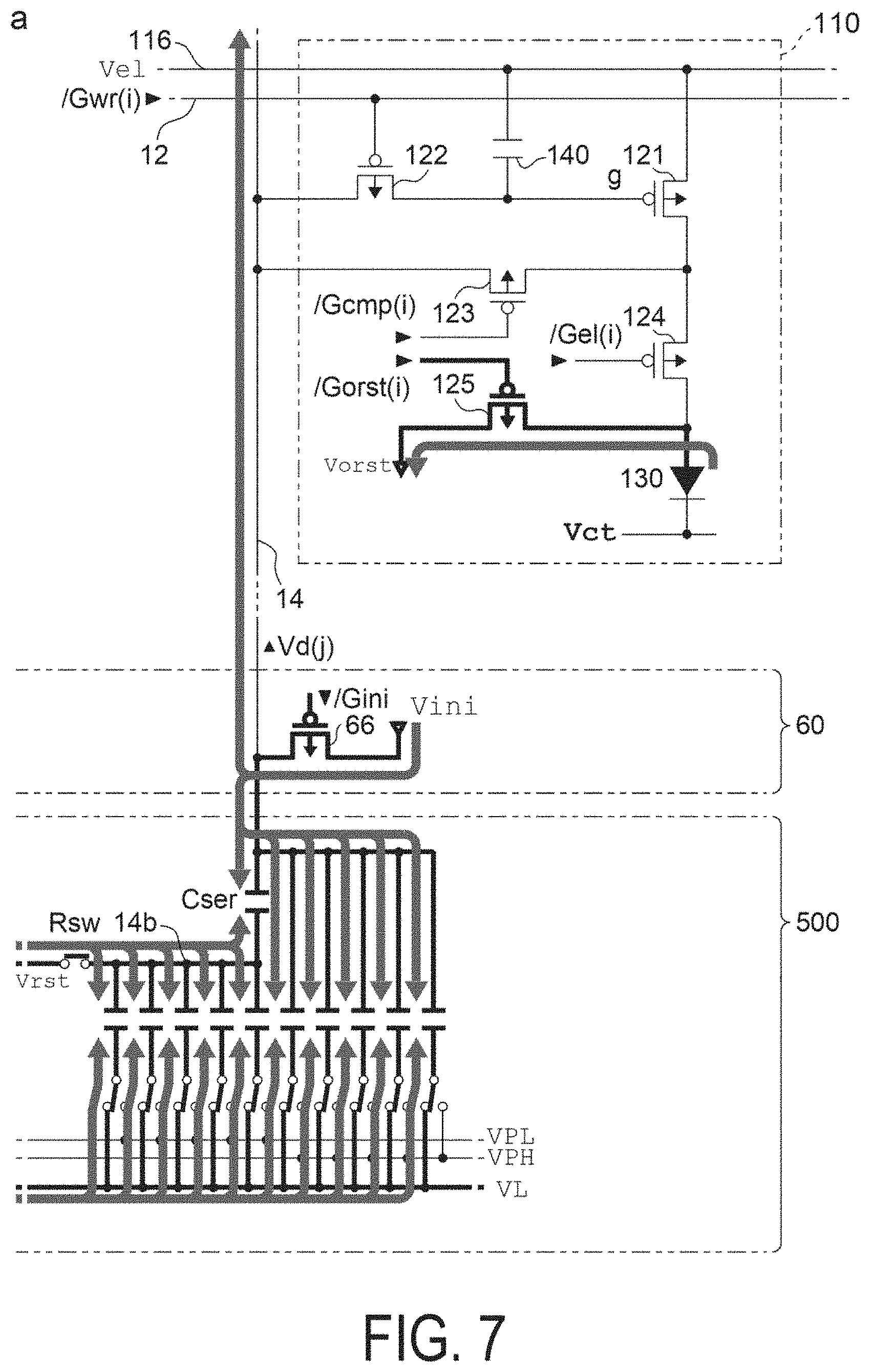 Patent US11776486 Figure 7 – DA conversion circuit, electro-optical device and electronic apparatus