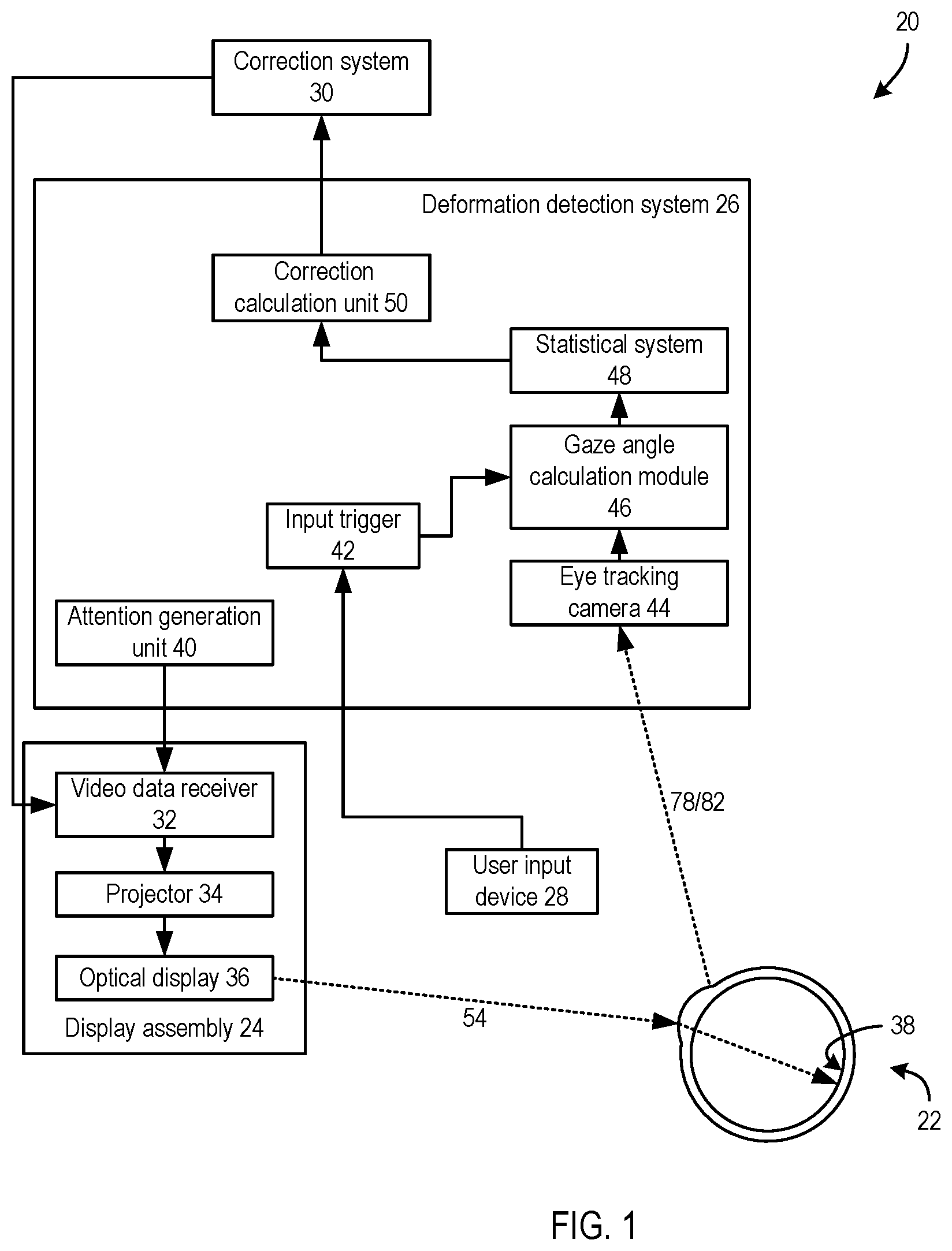 Patent US11776509 — Image correction due to deformation of components of a viewing device — Figure 1