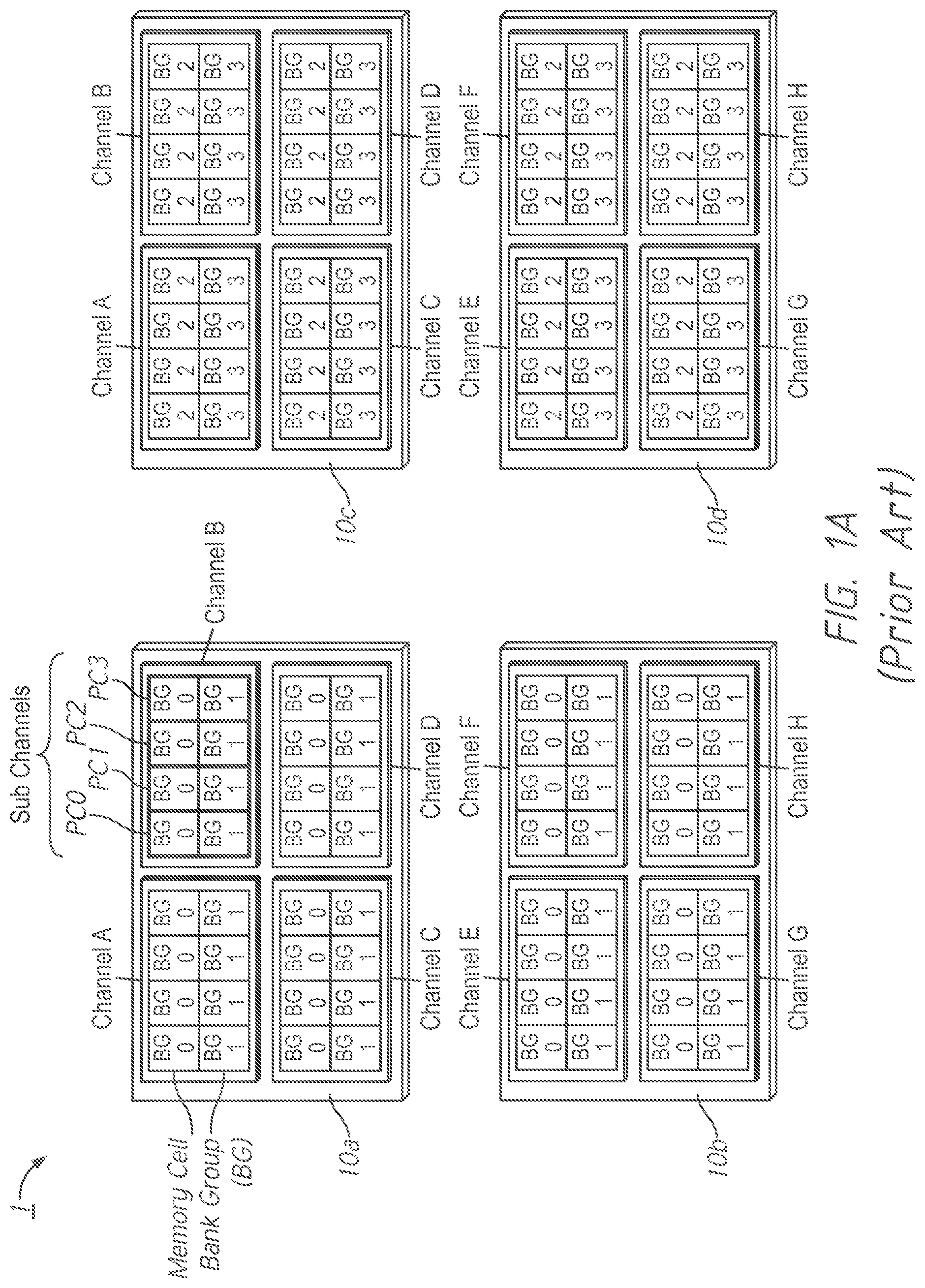 Patent US11776584 — Bank and channel structure of stacked semiconductor device — Figure 1
