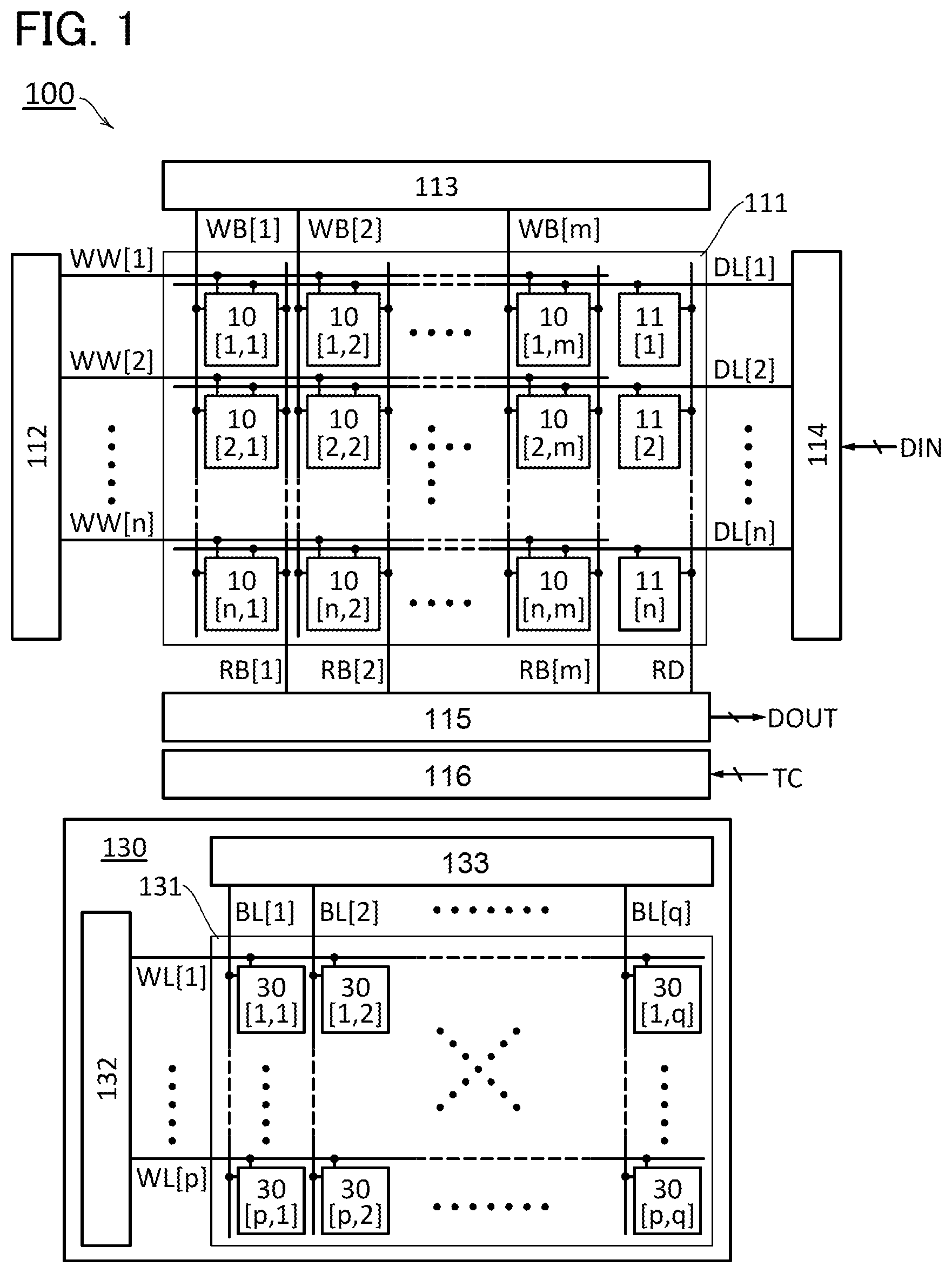 Patent US11776645 — Stacked electronic device capable of retaining an analog potential — Figure 1