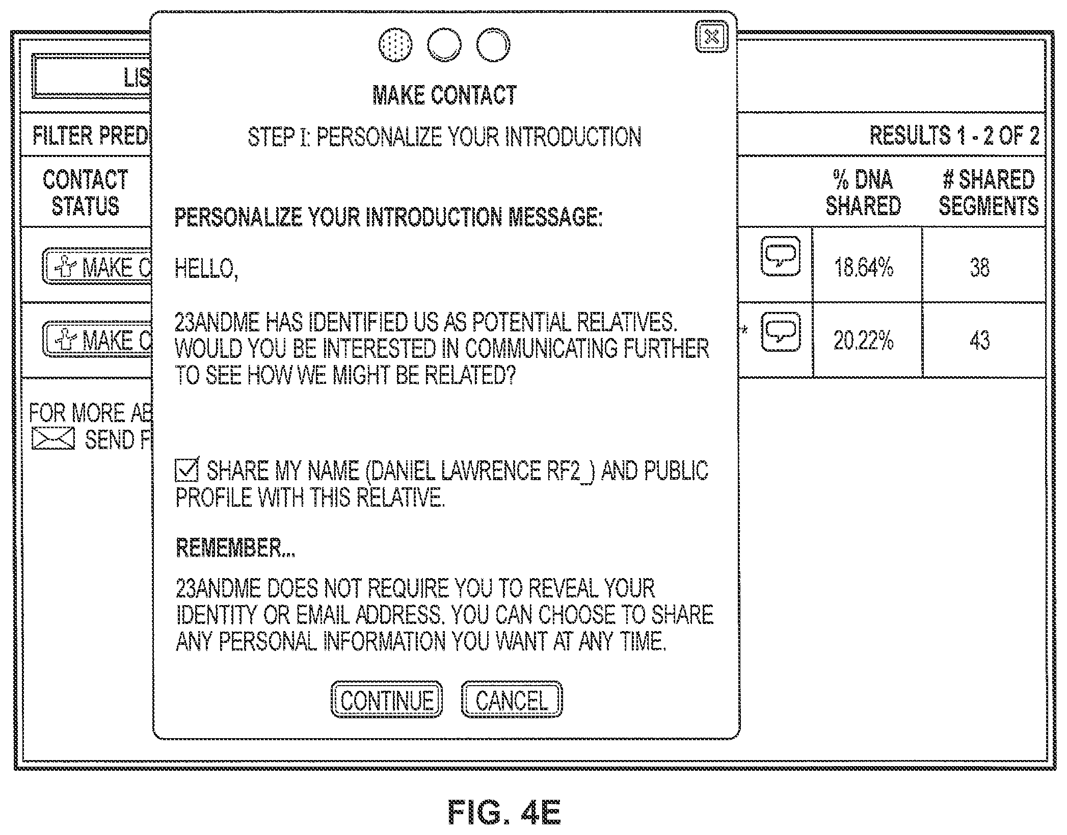 Patent US11776662 Figure 7 – Finding relatives in a database