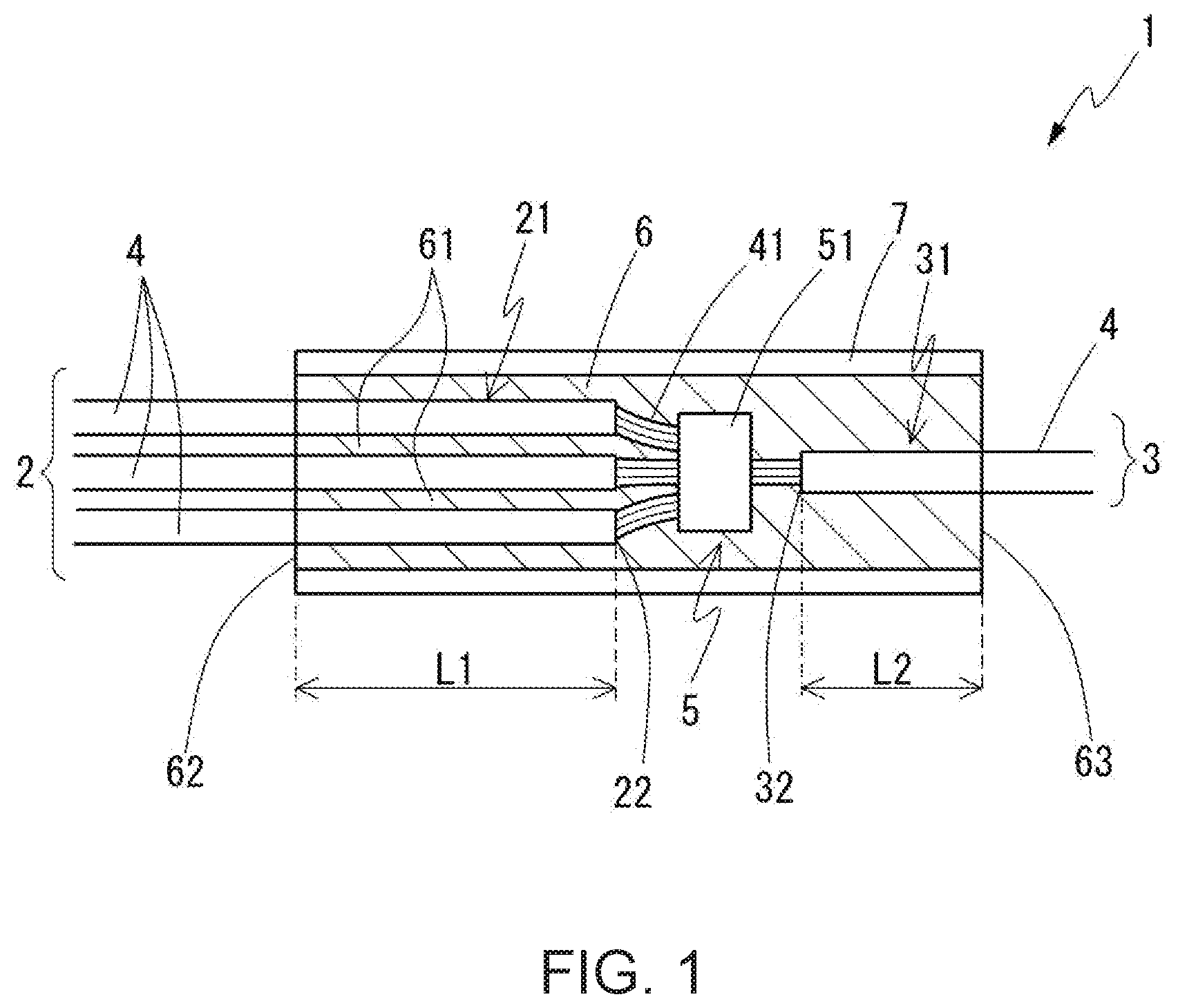 Patent US11776711 — Wire harness — Figure 1
