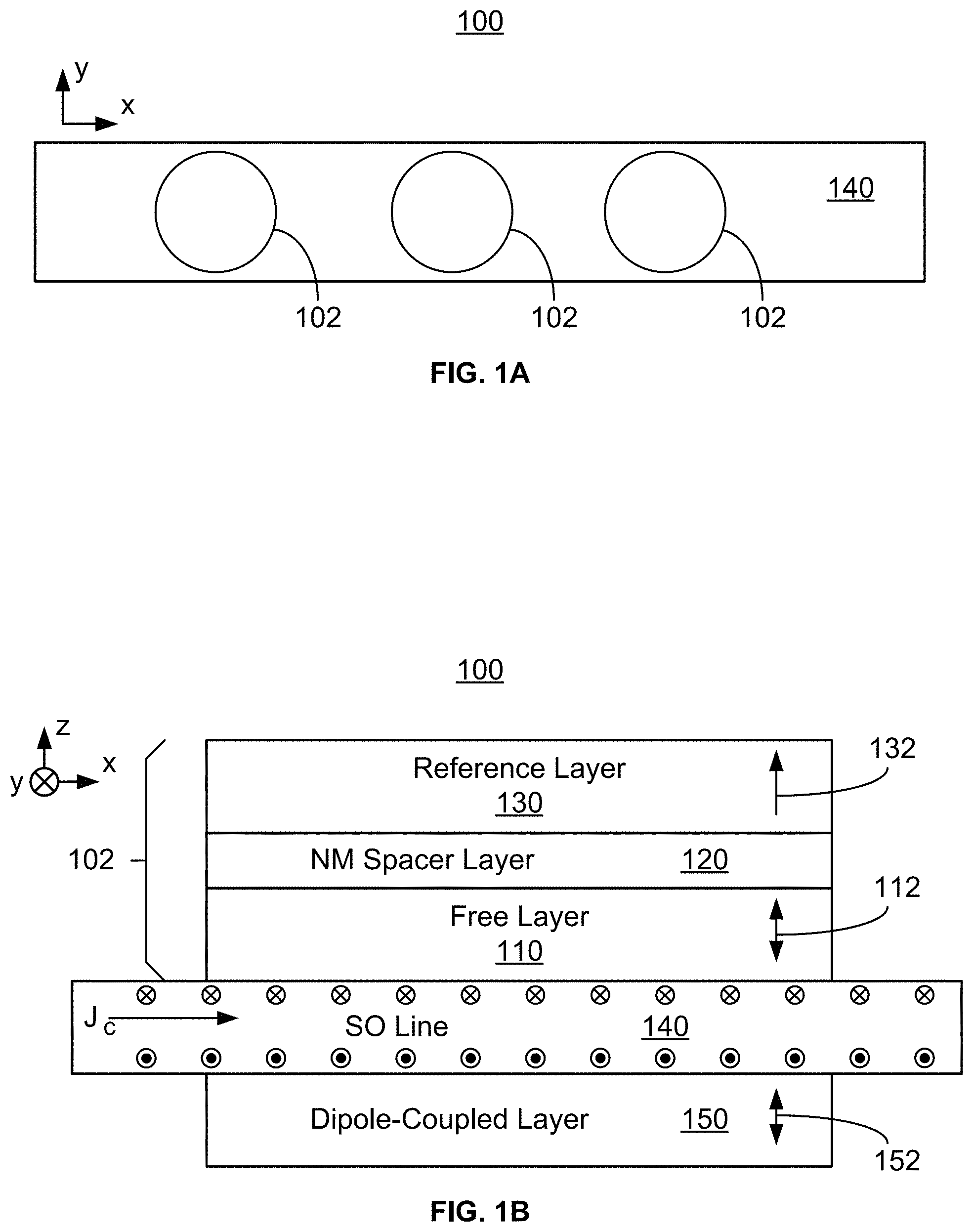 Patent US11776726 — Dipole-coupled spin-orbit torque structure — Figure 1