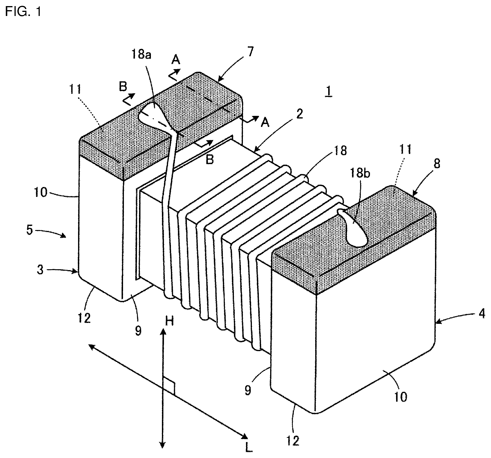 Patent US11776730 — Coil component and drum-like core — Figure 1