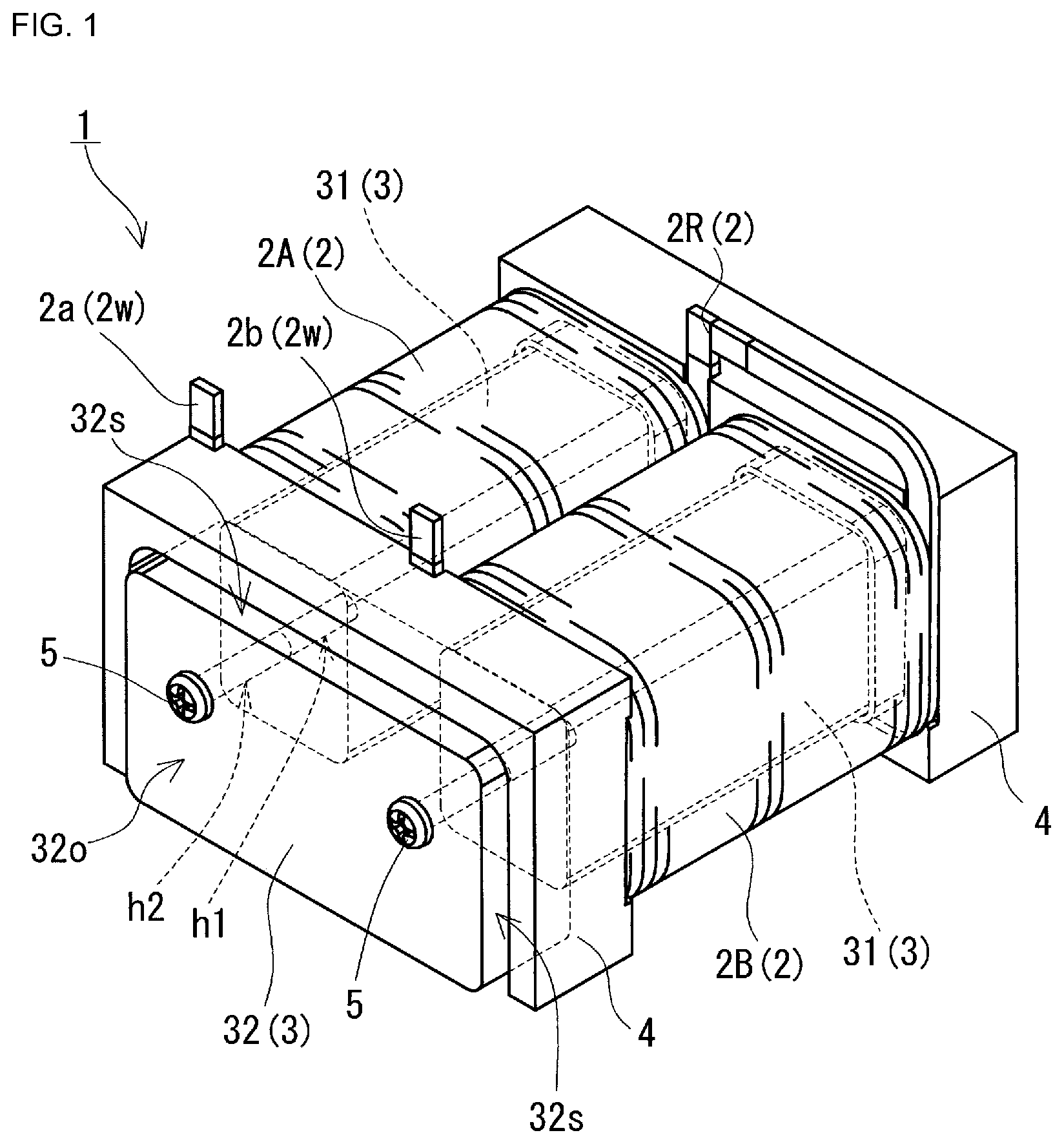 Patent US11776733 — Reactor including a magnetic core — Figure 1