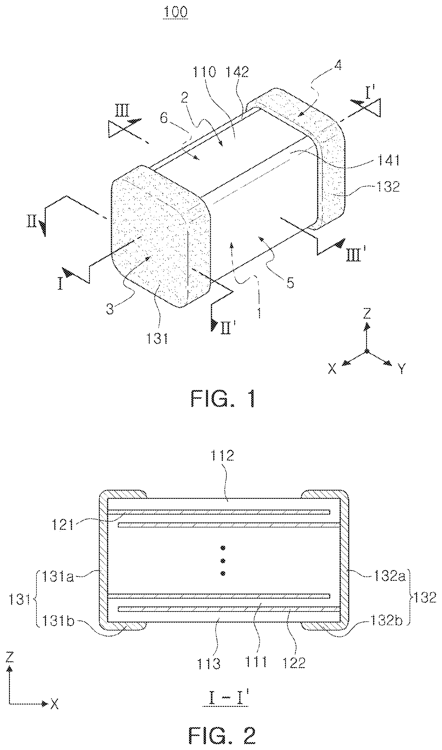 Patent US11776743 — Multilayer capacitor and board having the same mounted thereon — Figure 1
