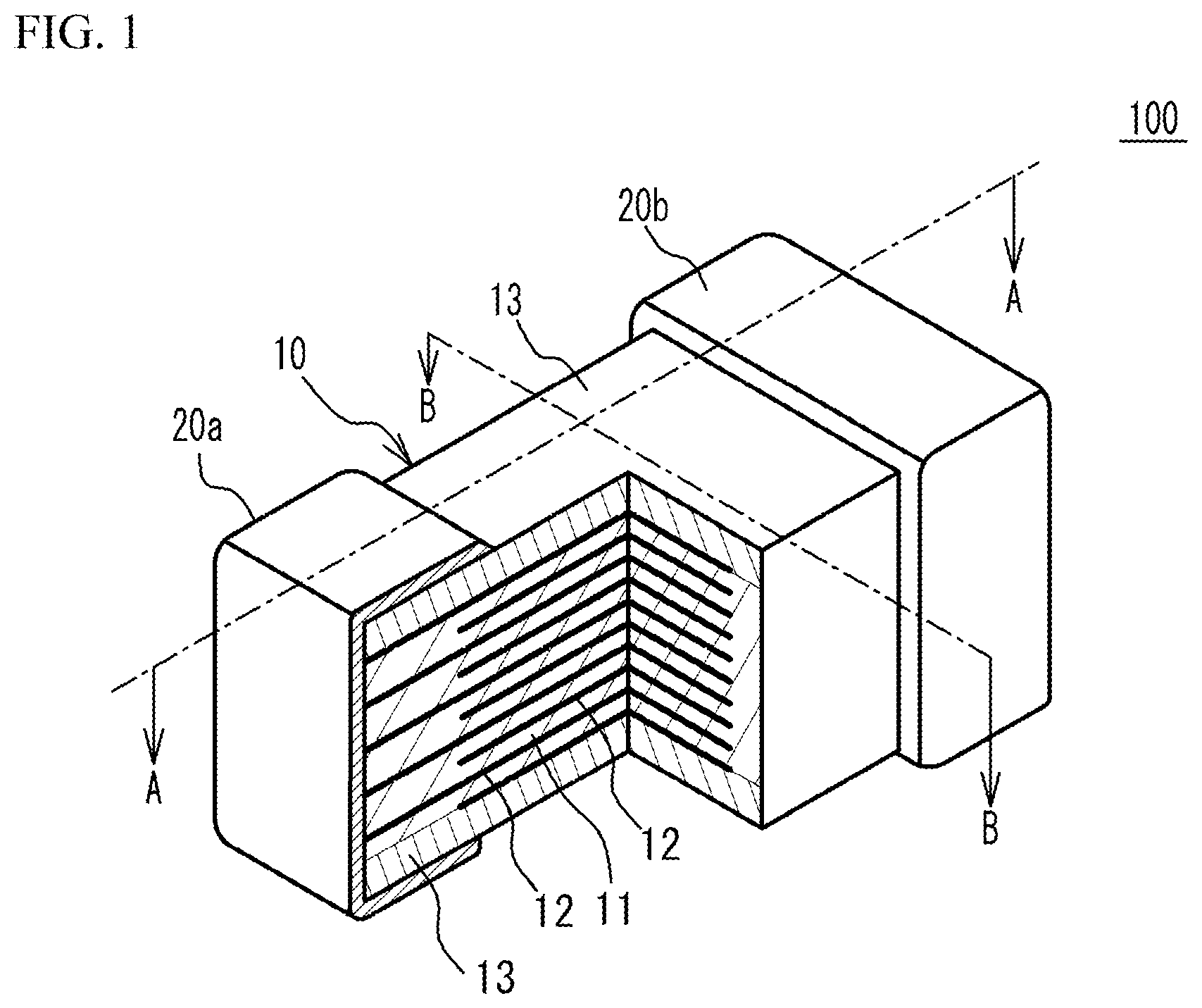 Patent US11776752 — Multilayer ceramic capacitor and dielectric material — Figure 1