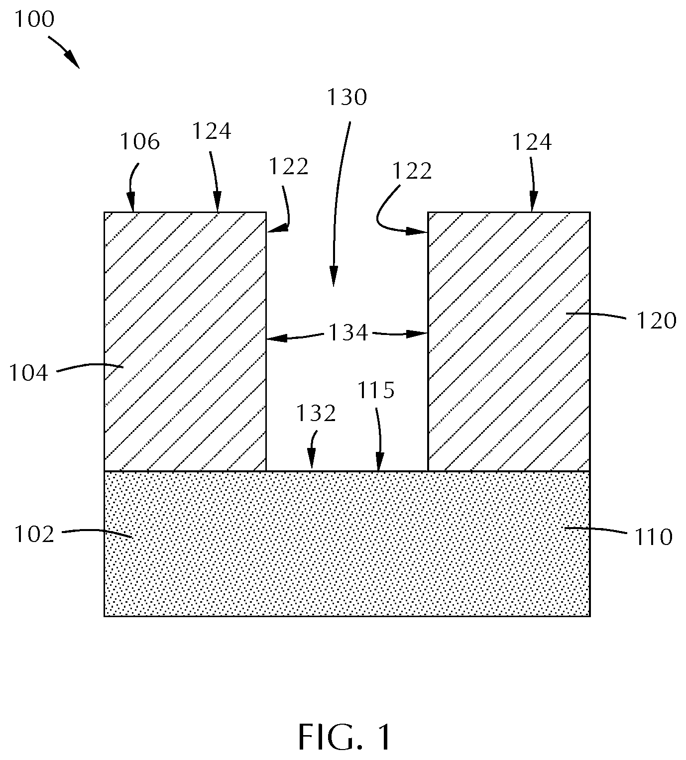 Patent US11776806 — Multi-step pre-clean for selective metal gap fill — Figure 1