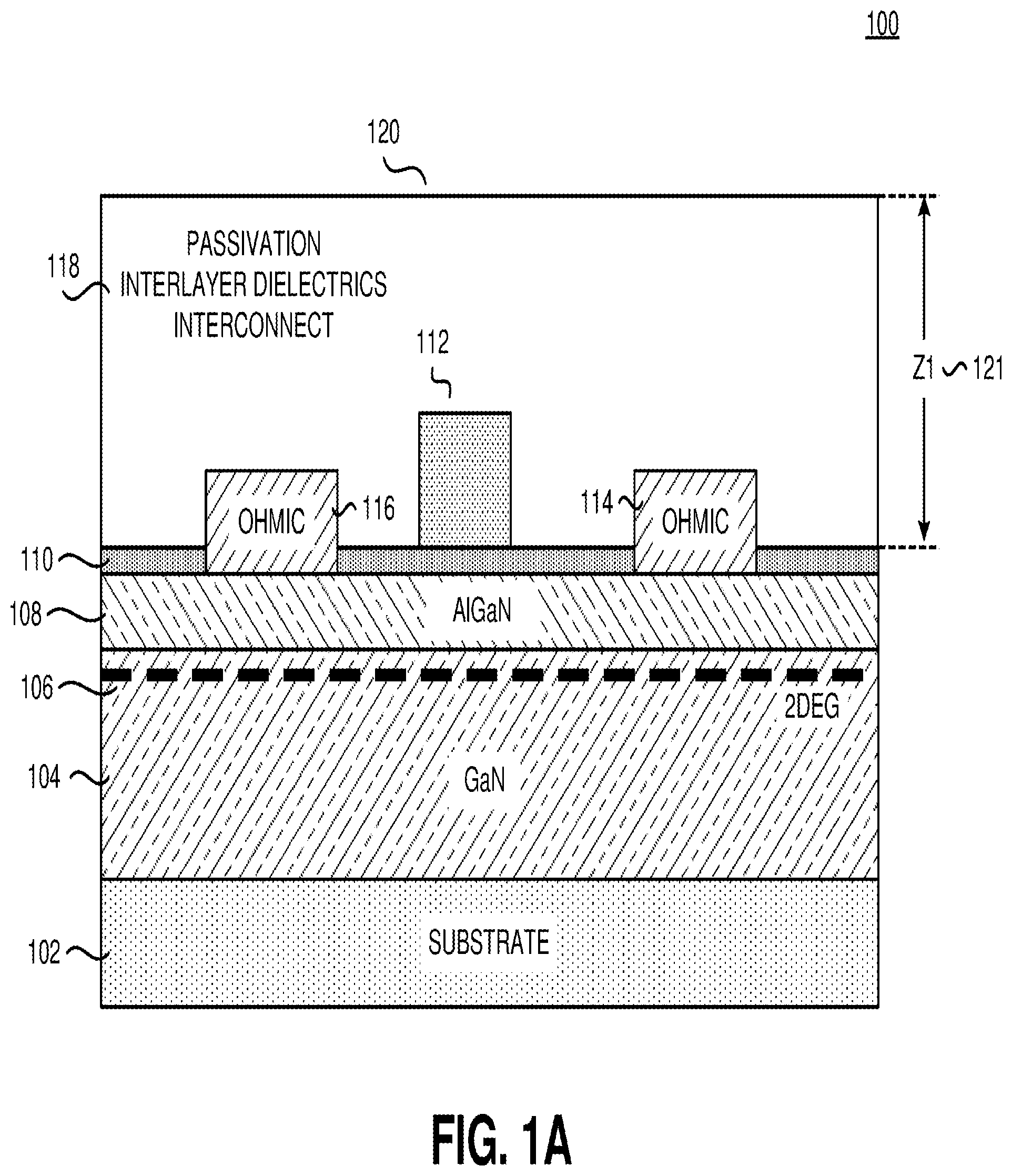 Patent US11776815 Figure 1 – Asymmetrical plug technique for GaN devices