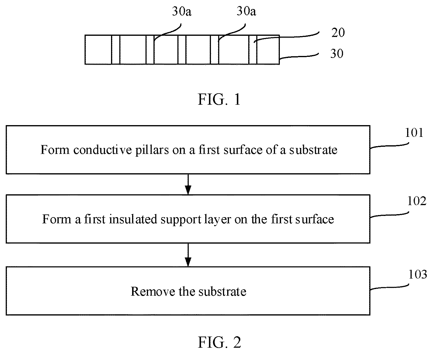 Patent US11776820 — Vertical interconnection structure and manufacturing method thereof, packaged chip, and chip packaging method — Figure 1