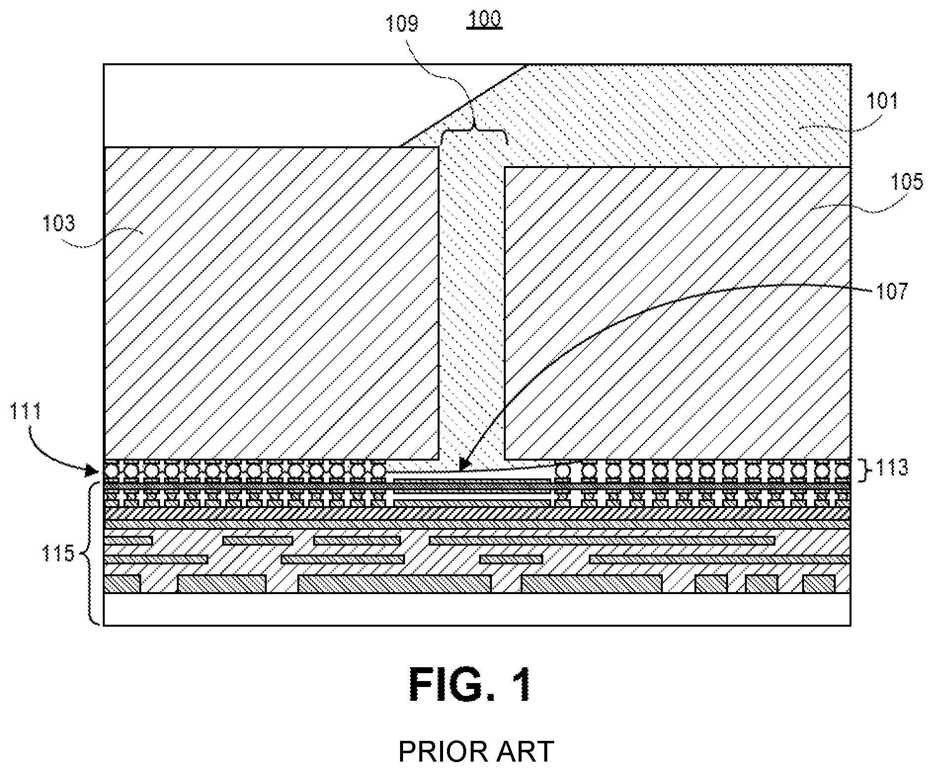 Patent US11776821 — Micro-electronic package with substrate protrusion to facilitate dispense of underfill between a narrow die-to-die gap — Figure 1