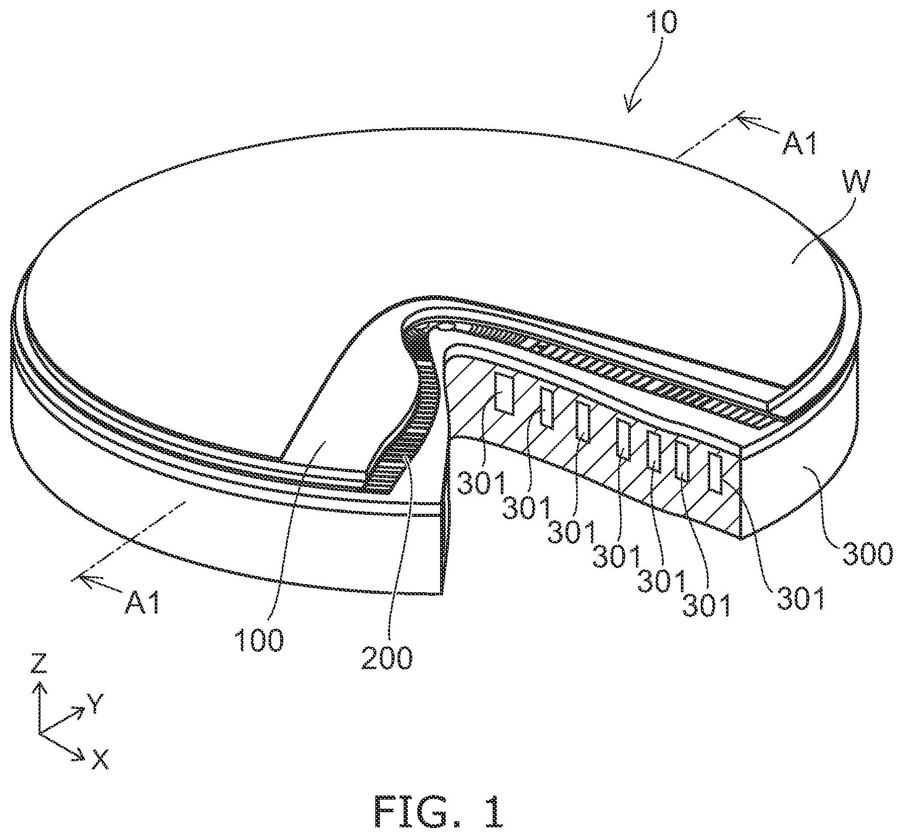 Patent US11776836 — Electrostatic chuck and semiconductor manufacturing apparatus — Figure 1