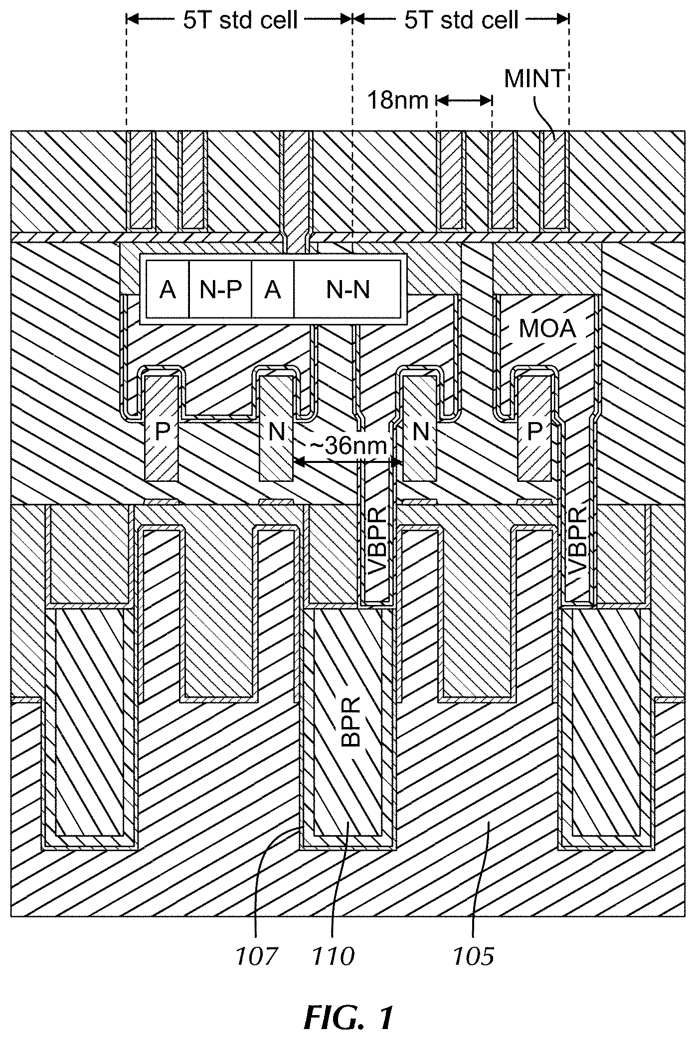 Patent US11776841 — Buried power rail contact formation — Figure 1