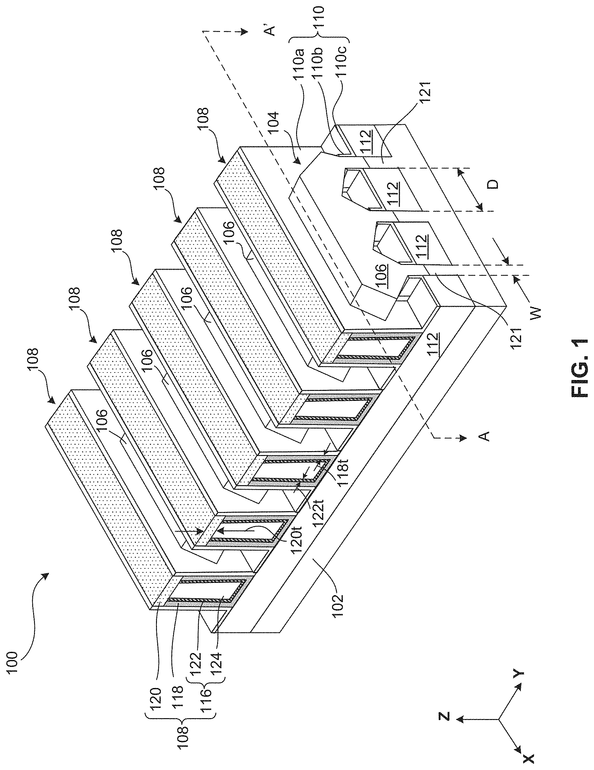 Patent US11776850 — Semiconductor device with reduced loading effect — Figure 1