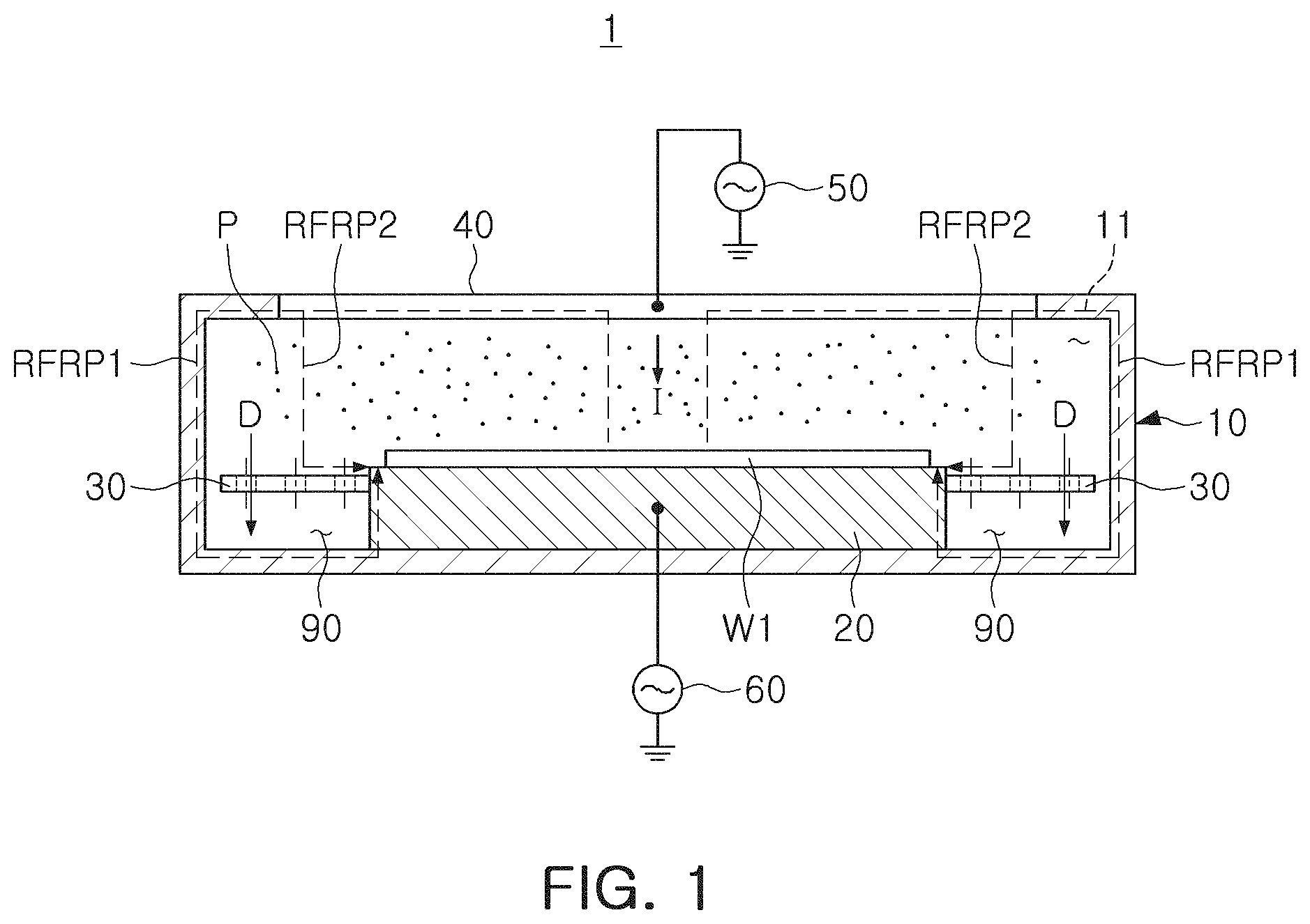 Patent US11776858 Figure 1 – Plasma apparatus and methods of manufacturing semiconductor device using the same
