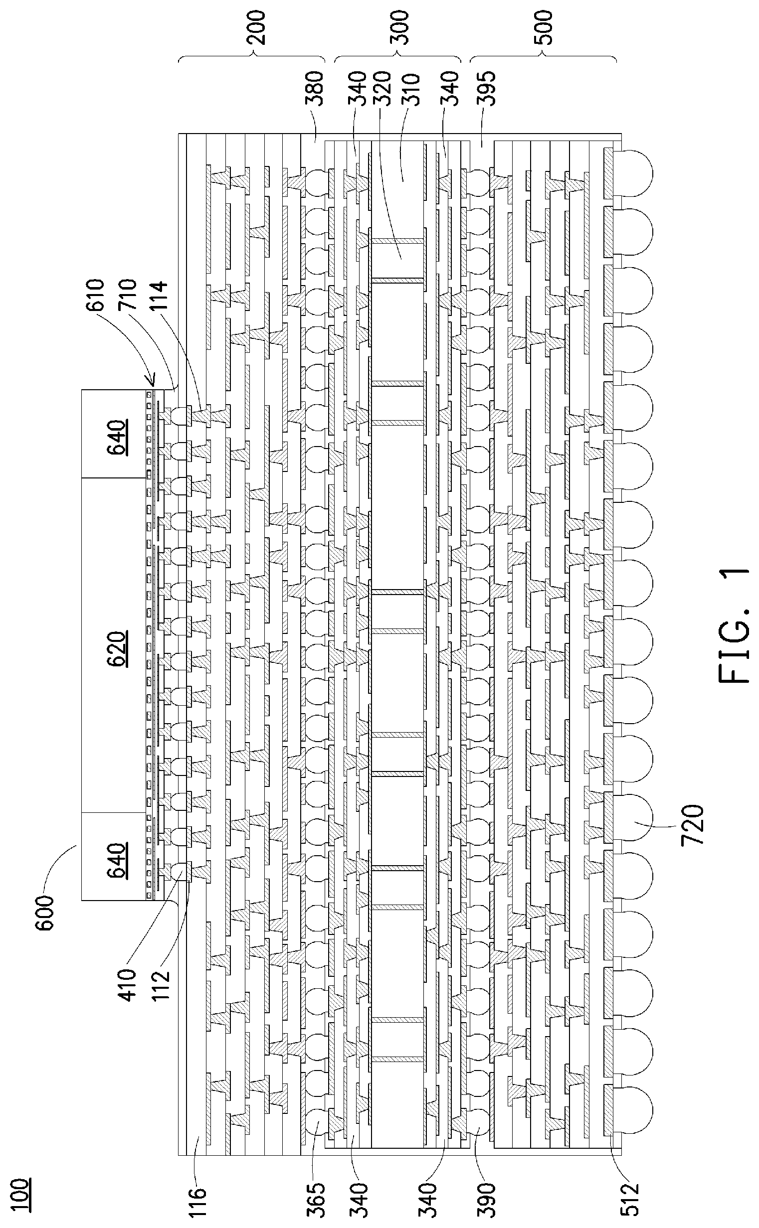 Patent US11776886 — Symmetrical substrate for semiconductor packaging — Figure 1