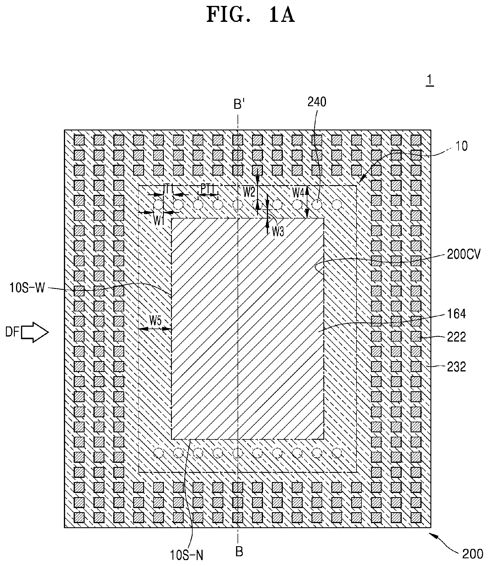 Patent US11776913 — Semiconductor package and a package-on-package including the same — Figure 1