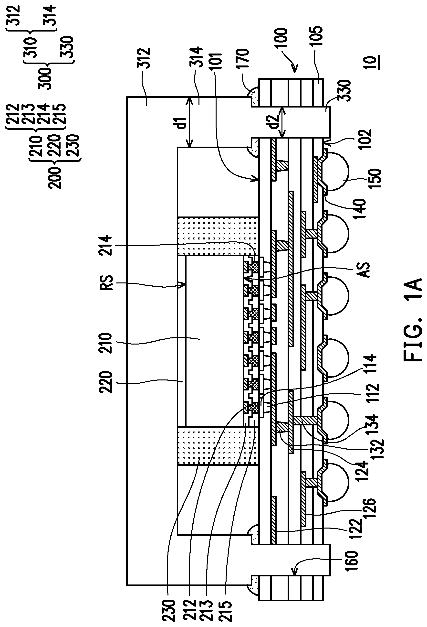 Patent US11776919 — Semiconductor package — Figure 1