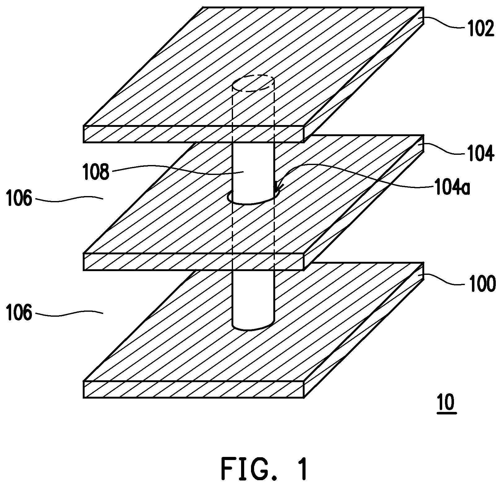 Patent US11776920 — Capacitor and filter and redistribution layer structure including the same — Figure 1