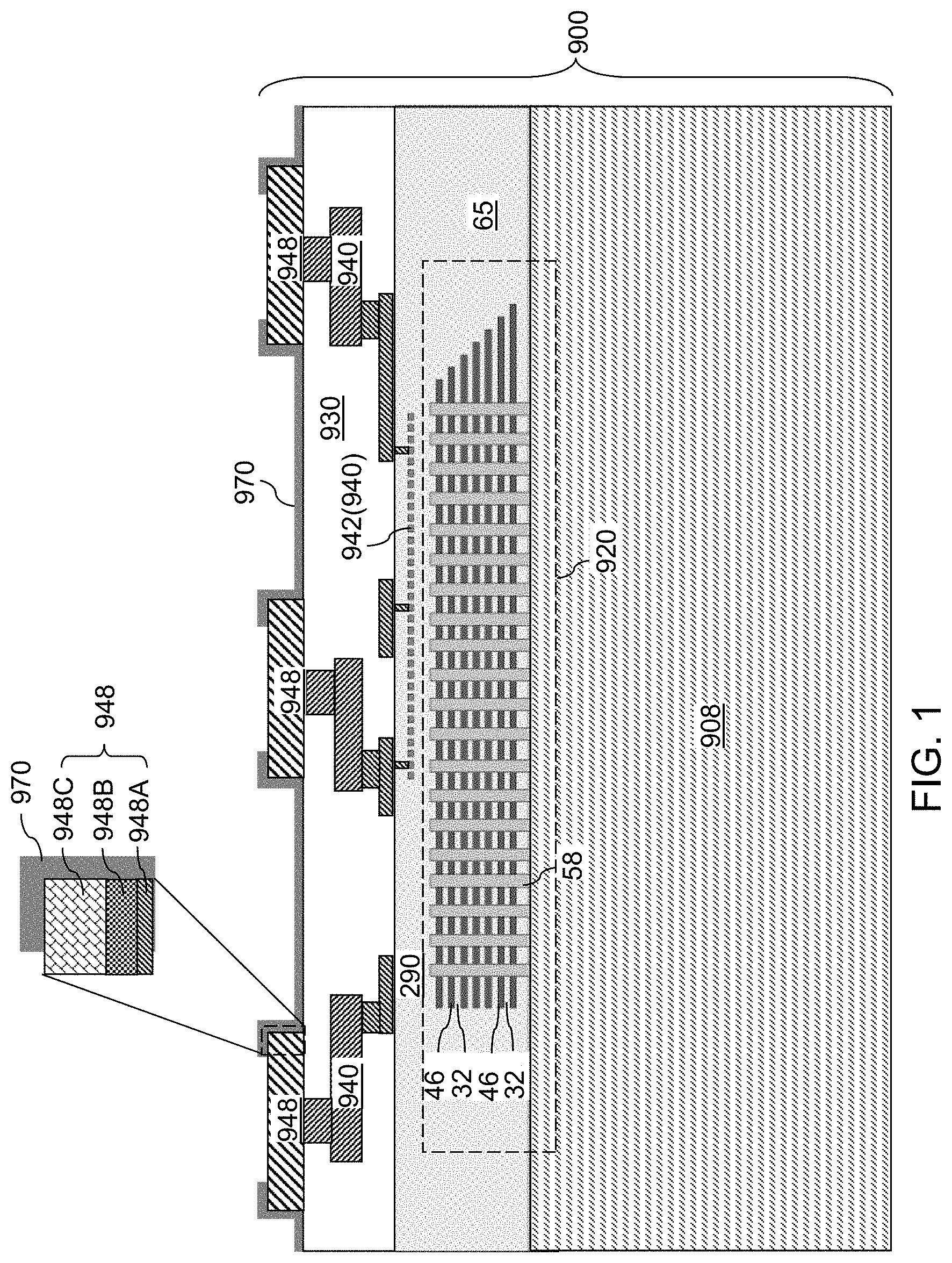 Patent US11776922 Figure 1 – Semiconductor structure containing pre-polymerized protective layer and method of making thereof