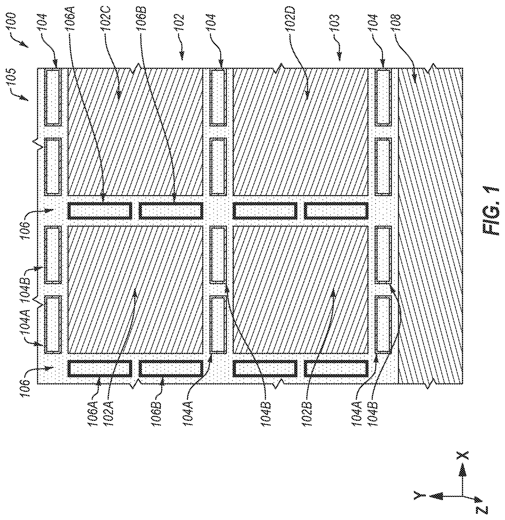 Patent US11776925 — Methods of forming microelectronic devices, and related microelectronic devices and electronic systems — Figure 1