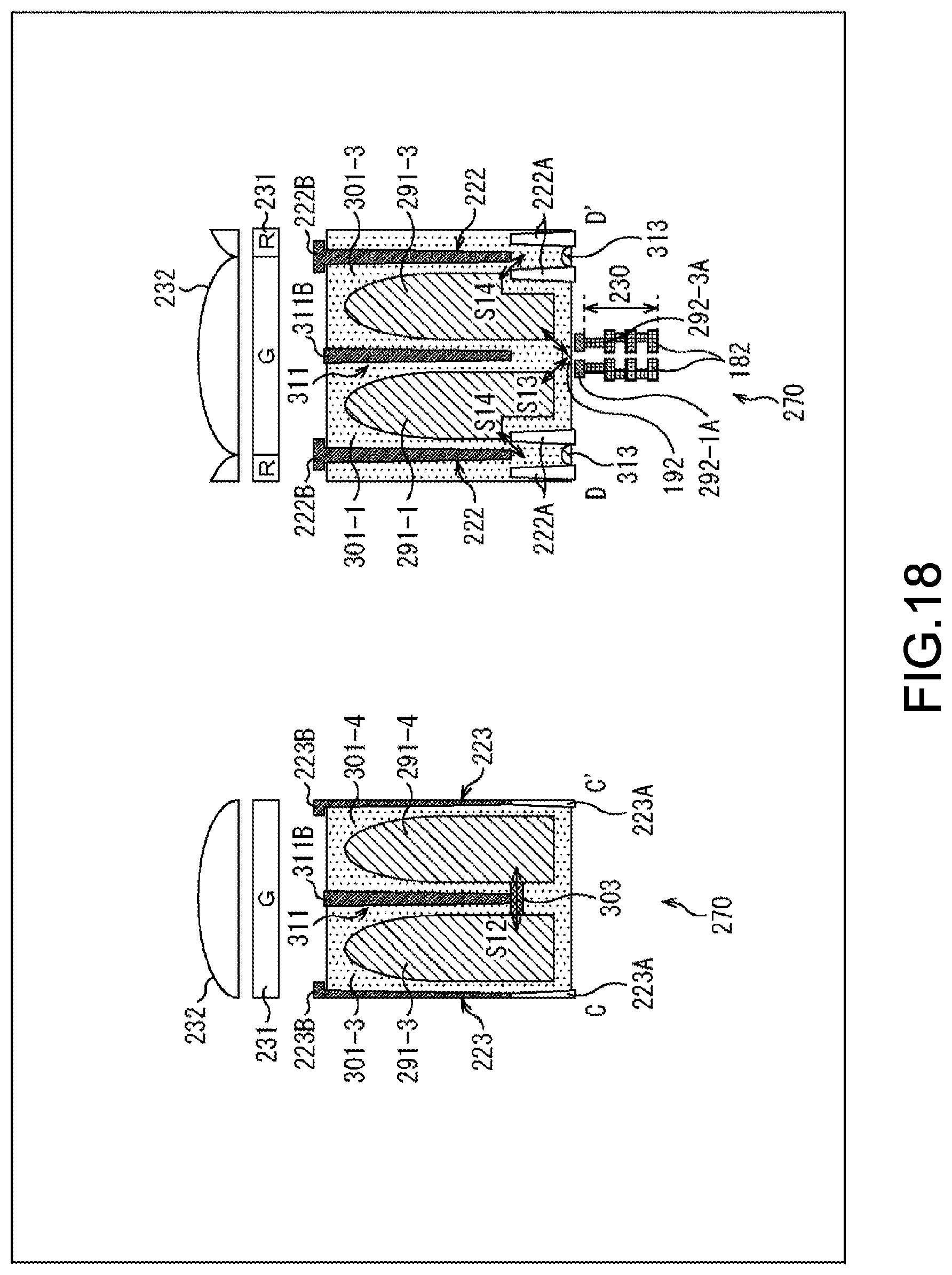 Patent US11776978 Figure 18 – Solid-state image pickup device and electronic apparatus having a separation wall between the first photodiode and the second photodiode