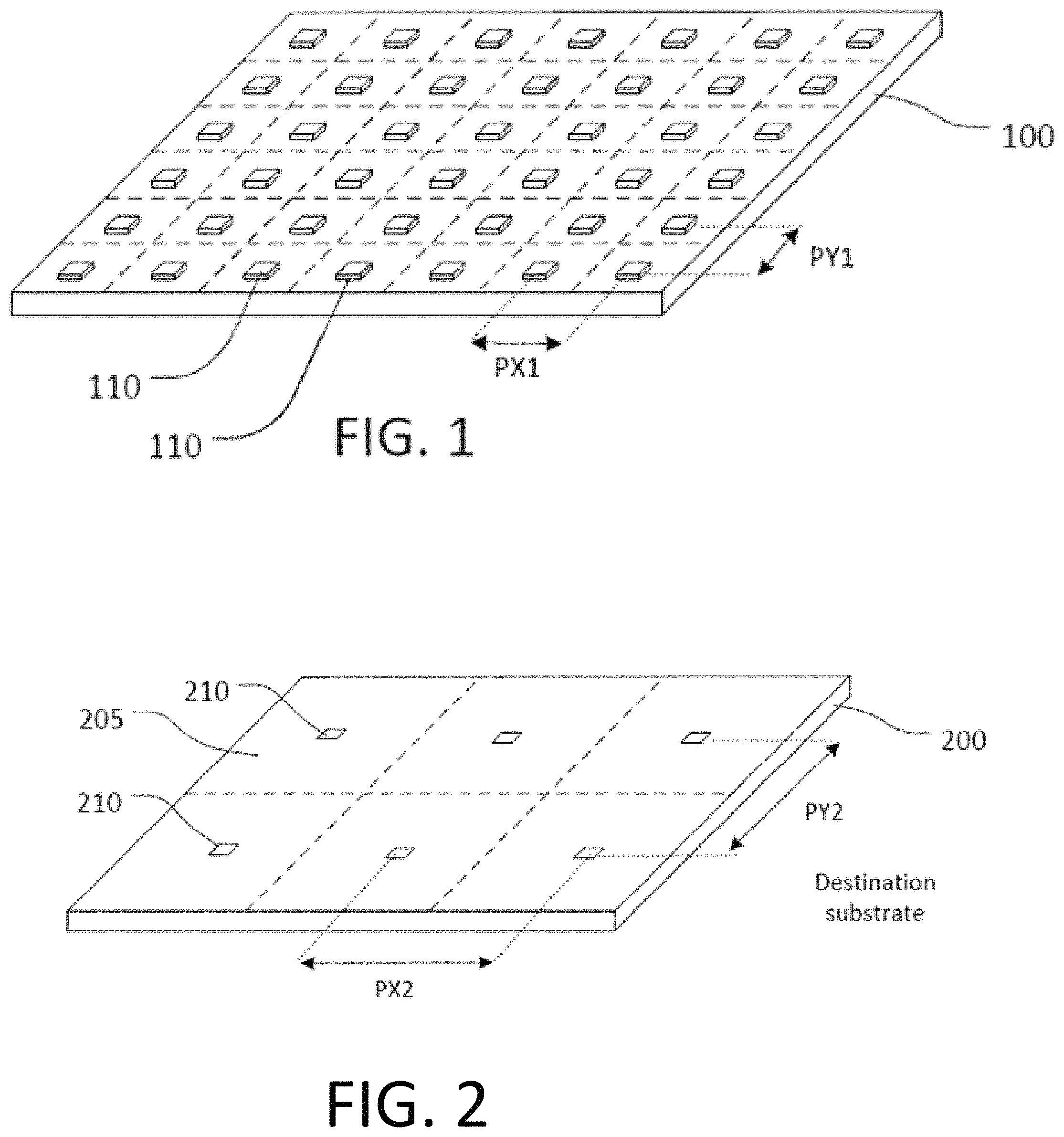 Patent US11776989 Figure 1 – Methods of parallel transfer of micro-devices using treatment