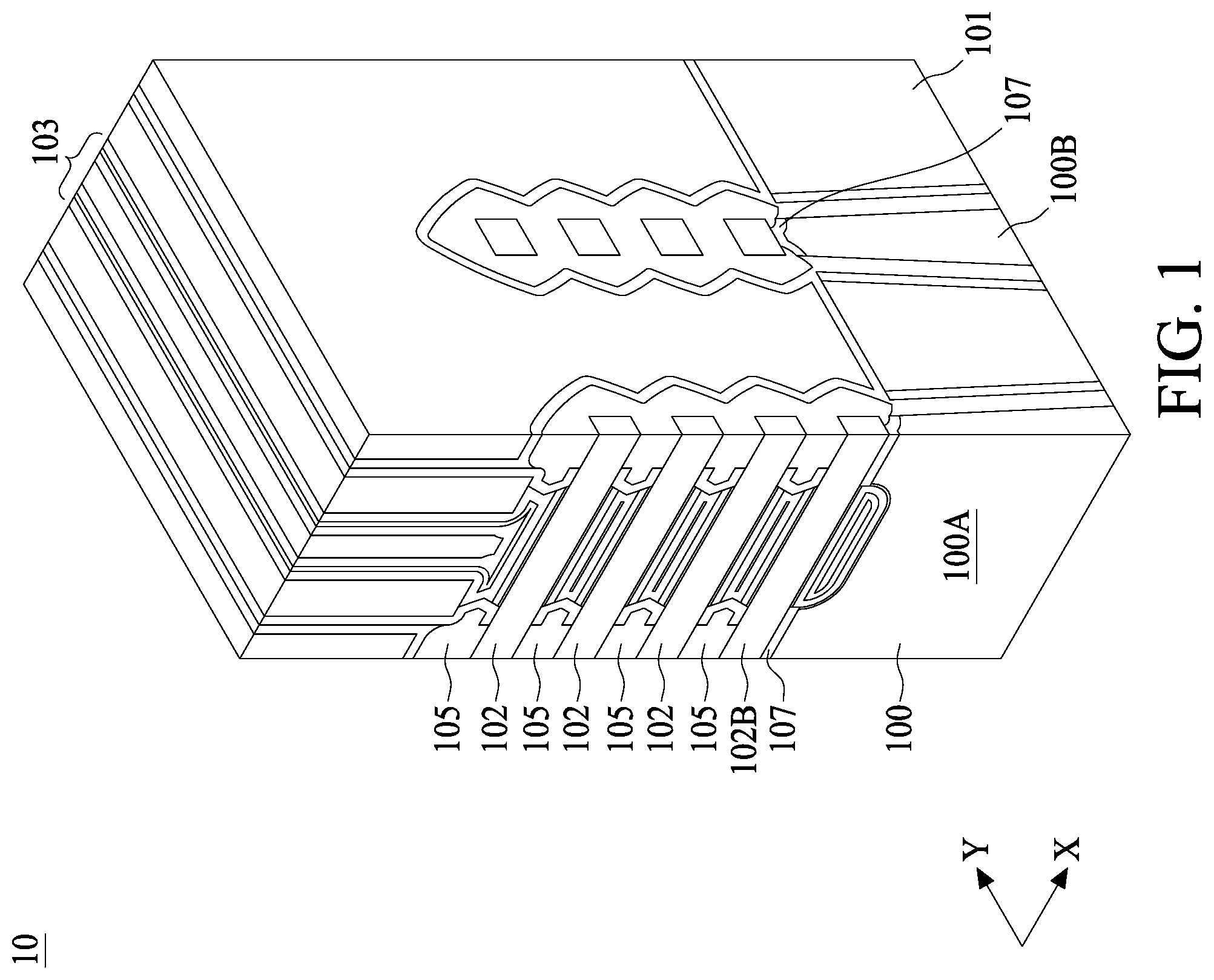 Patent US11777008 Figure 1 – Gate-all-around structure and manufacturing method for the same