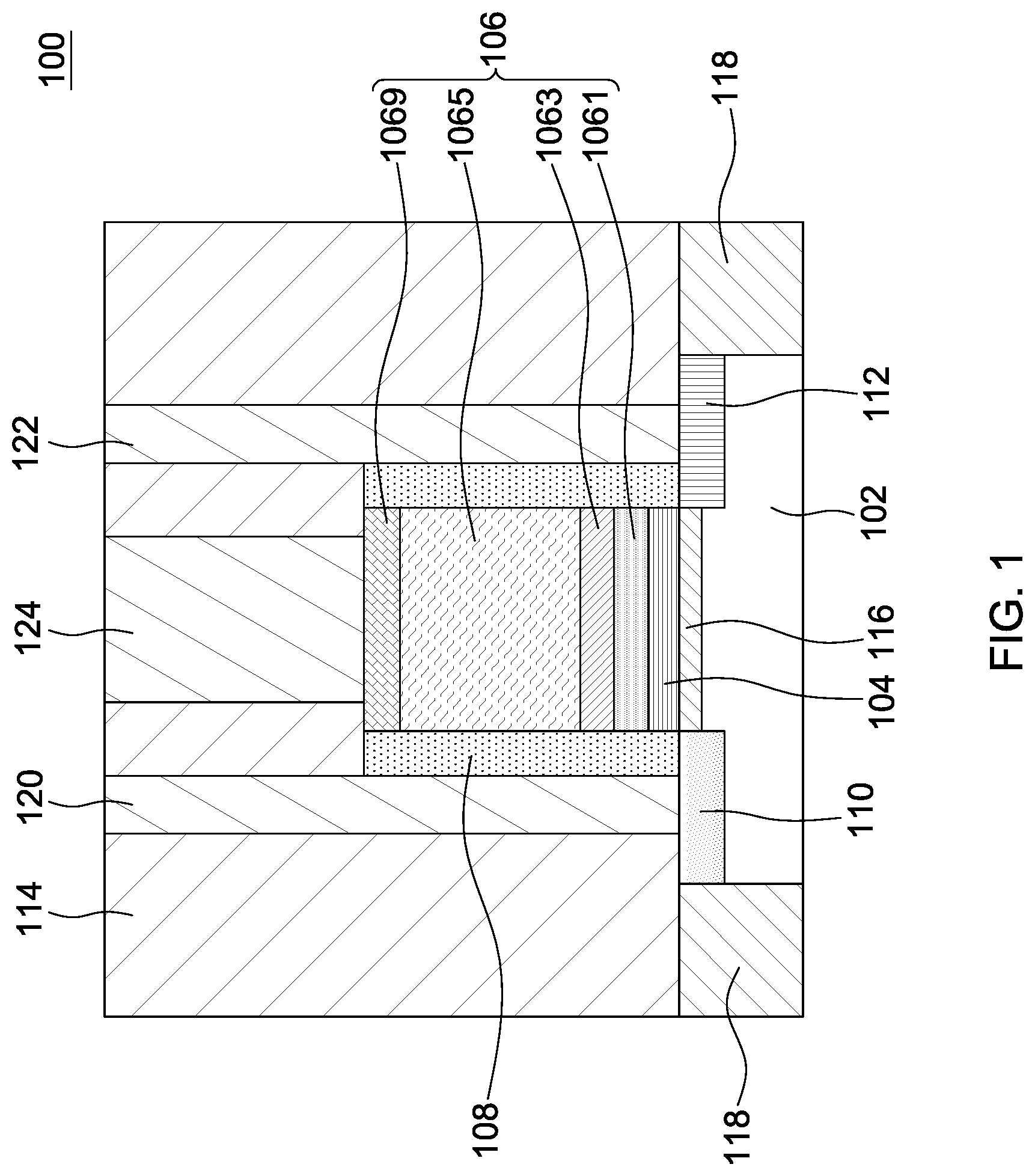 Patent US11777010 — Semiconductor structure and method for forming the same — Figure 1