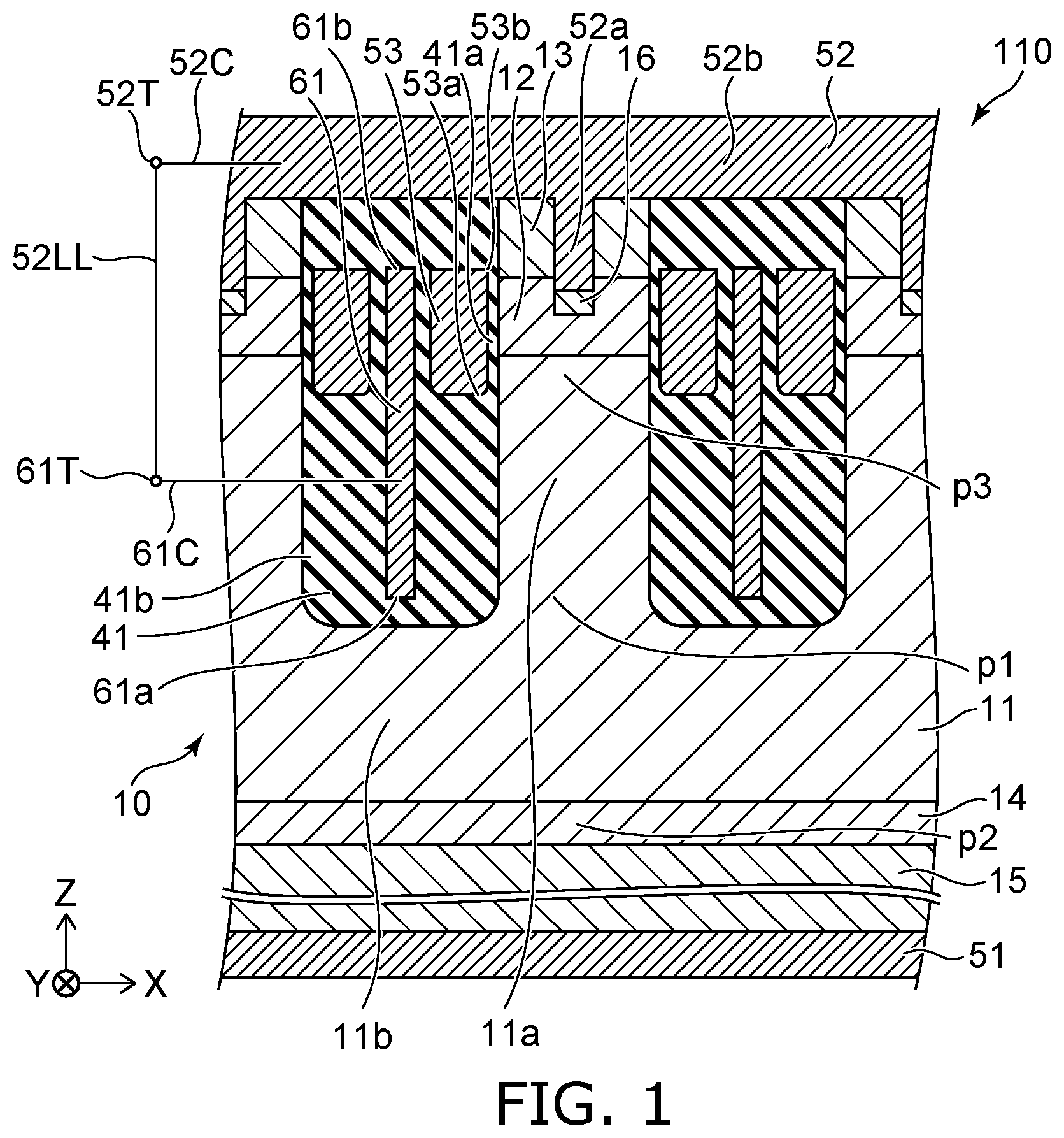 Patent US11777028 — Semiconductor device — Figure 1