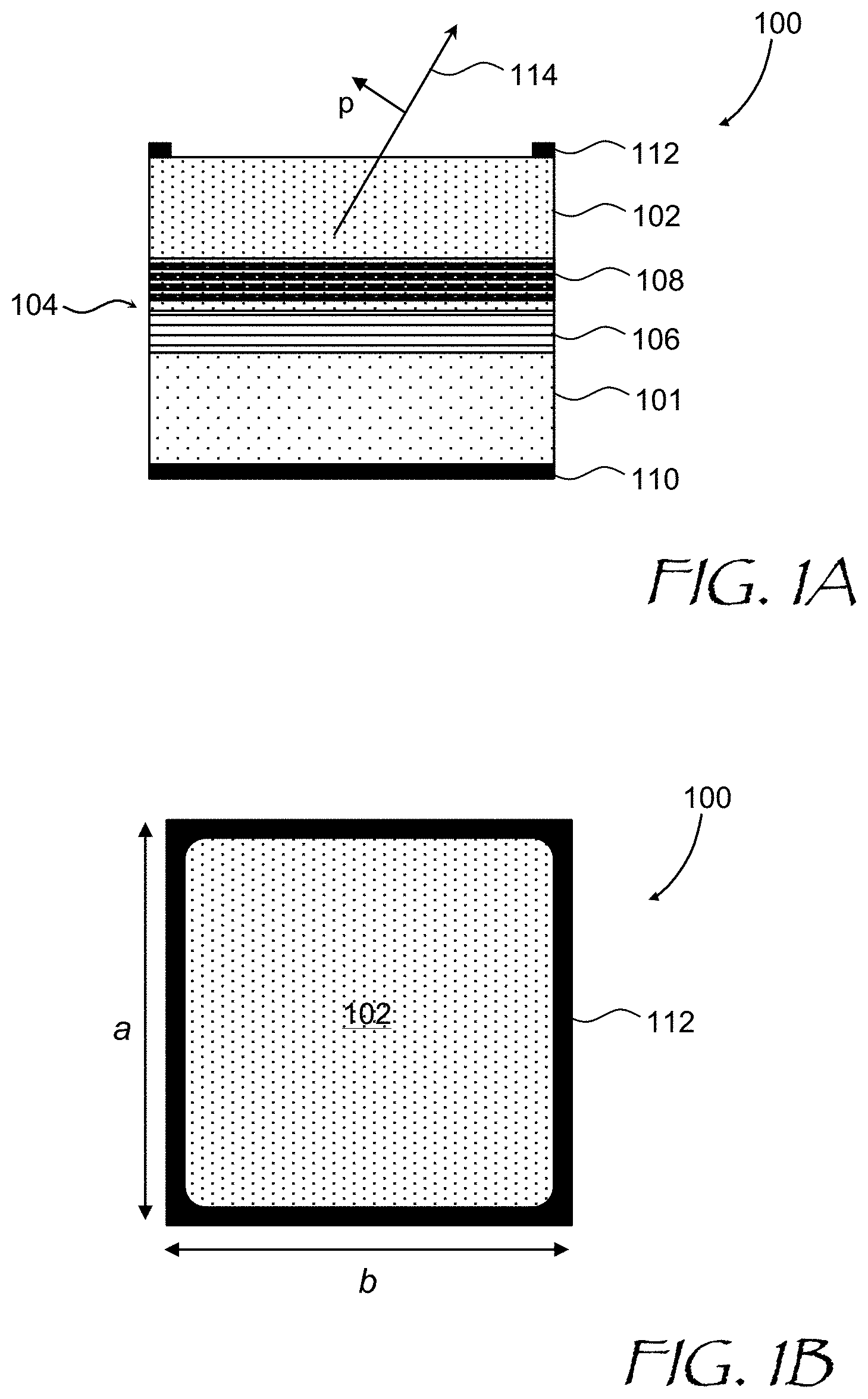 Patent US11777054 — Light-emitting diode with hyperbolic metamaterial — Figure 1