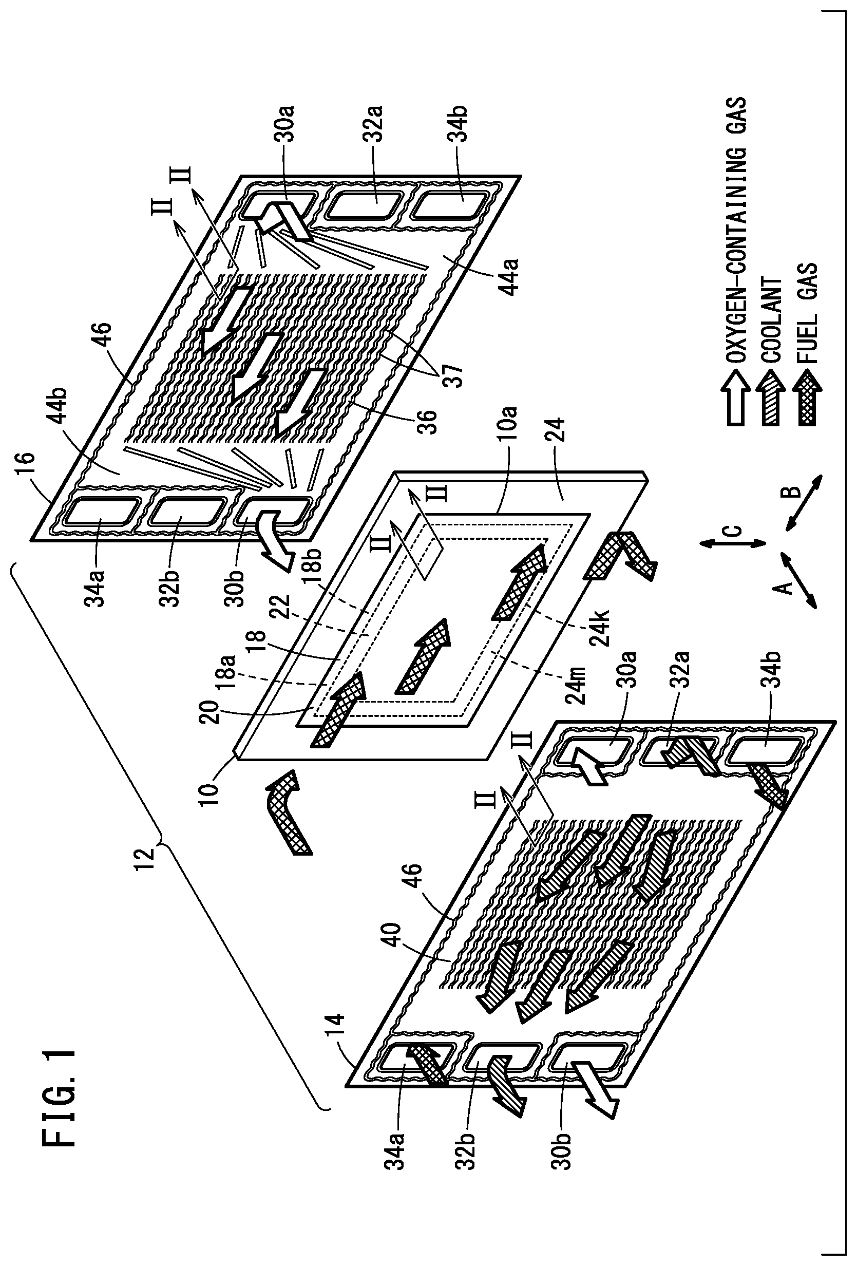 Patent US11777110 — Fuel cell — Figure 1
