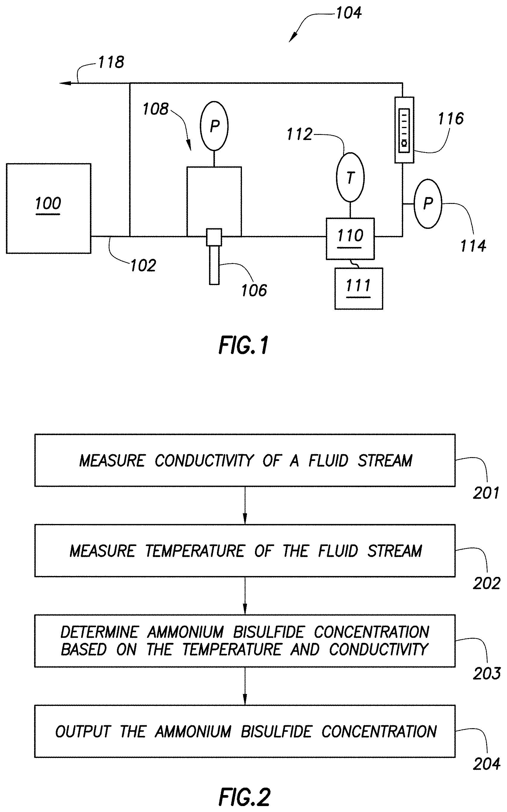 Patent US11777111 — System for monitoring ammonium bisulfide — Figure 1