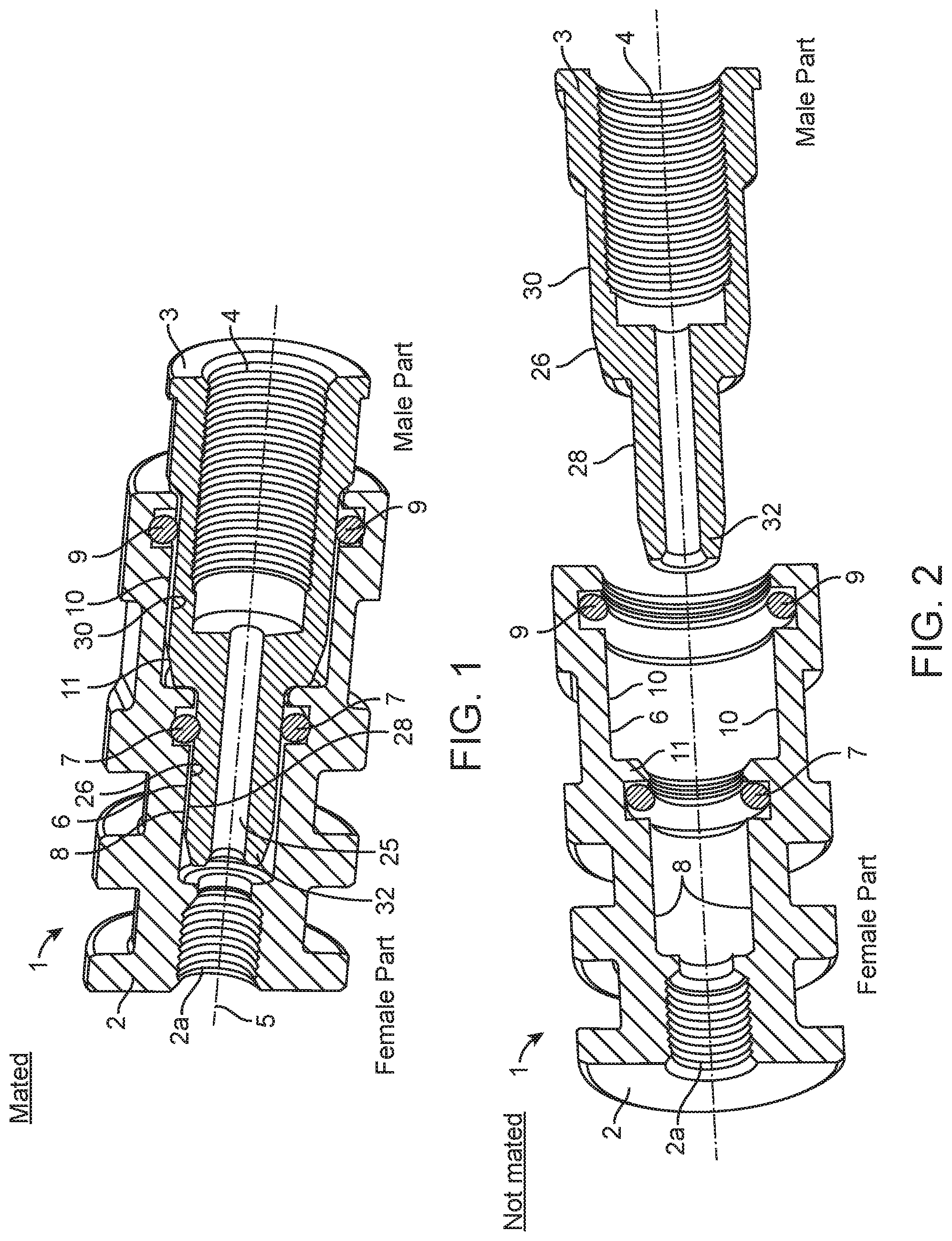Patent US11777117 — Fluid connector system — Figure 1