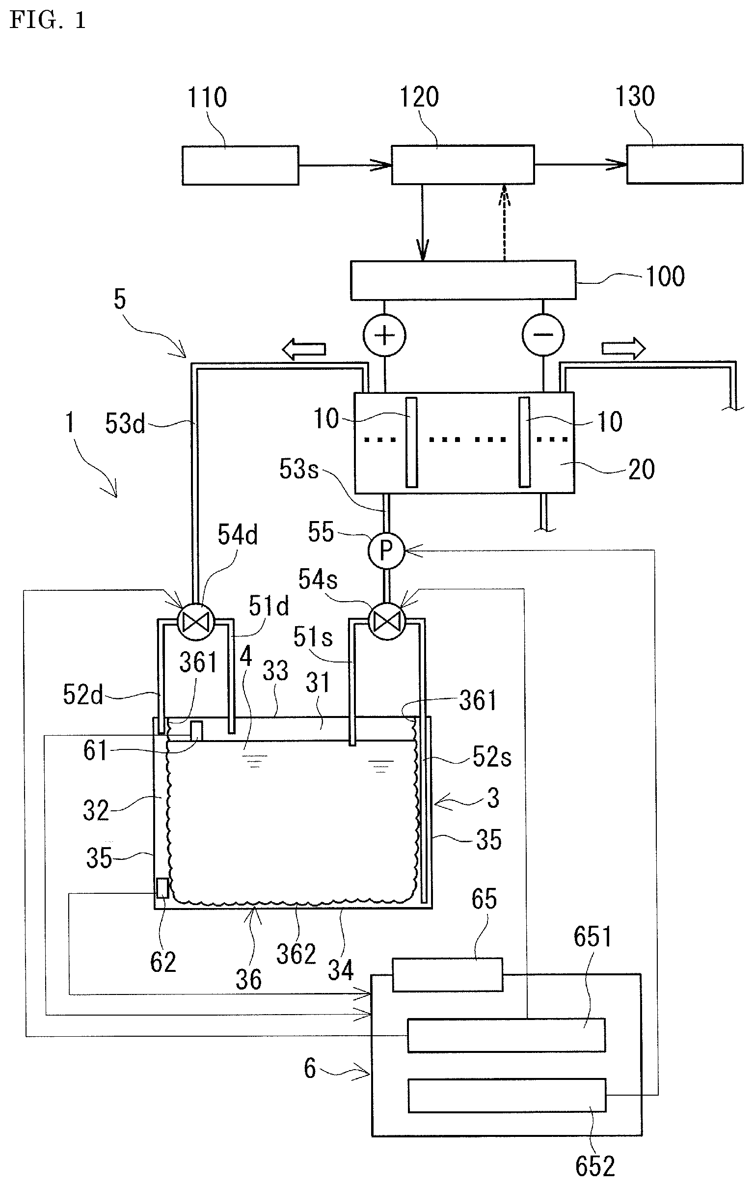 Patent US11777120 — Redox flow battery — Figure 1