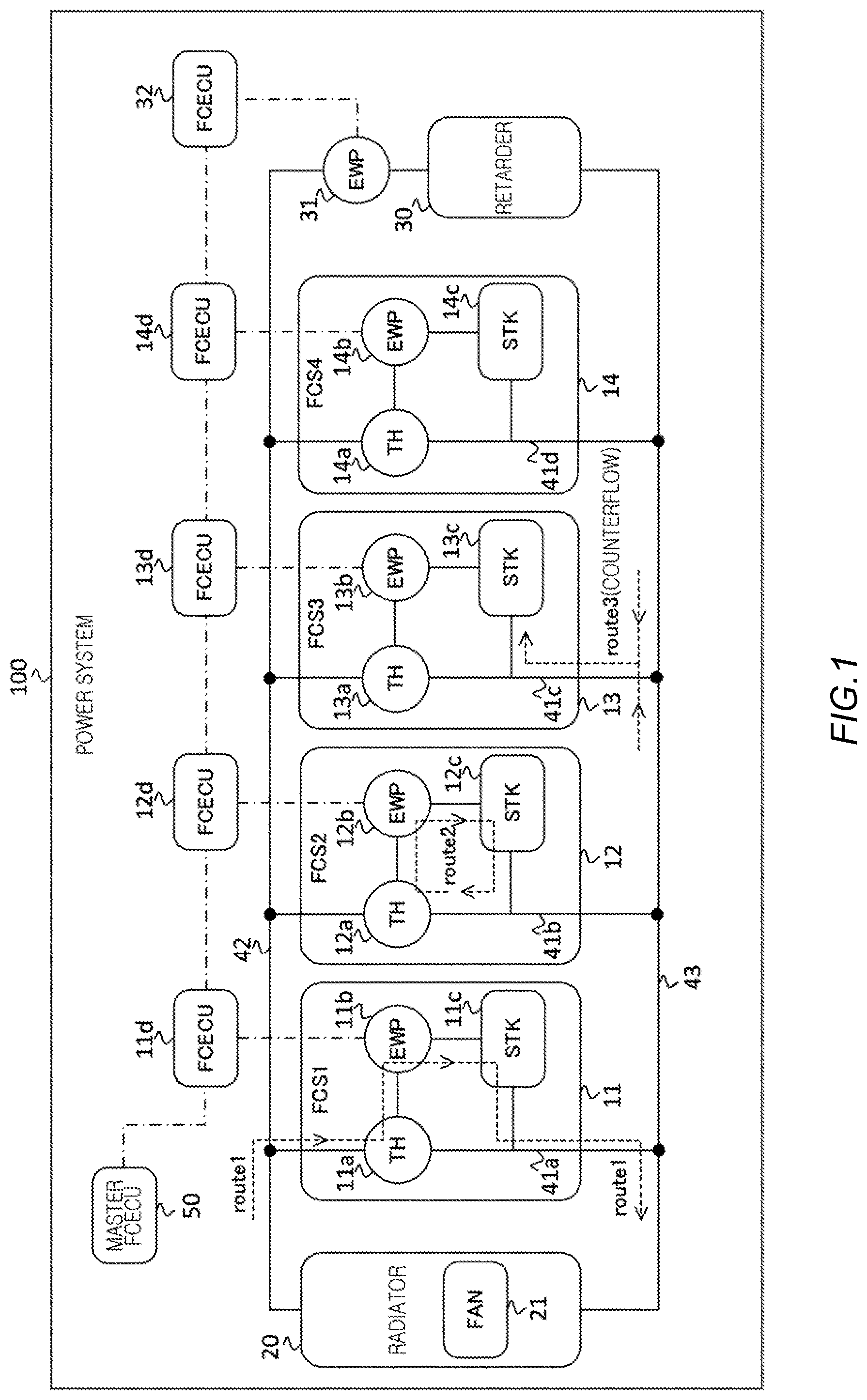Patent US11777121 — Power system, vehicle, vehicular power control method, and control method for power system — Figure 1