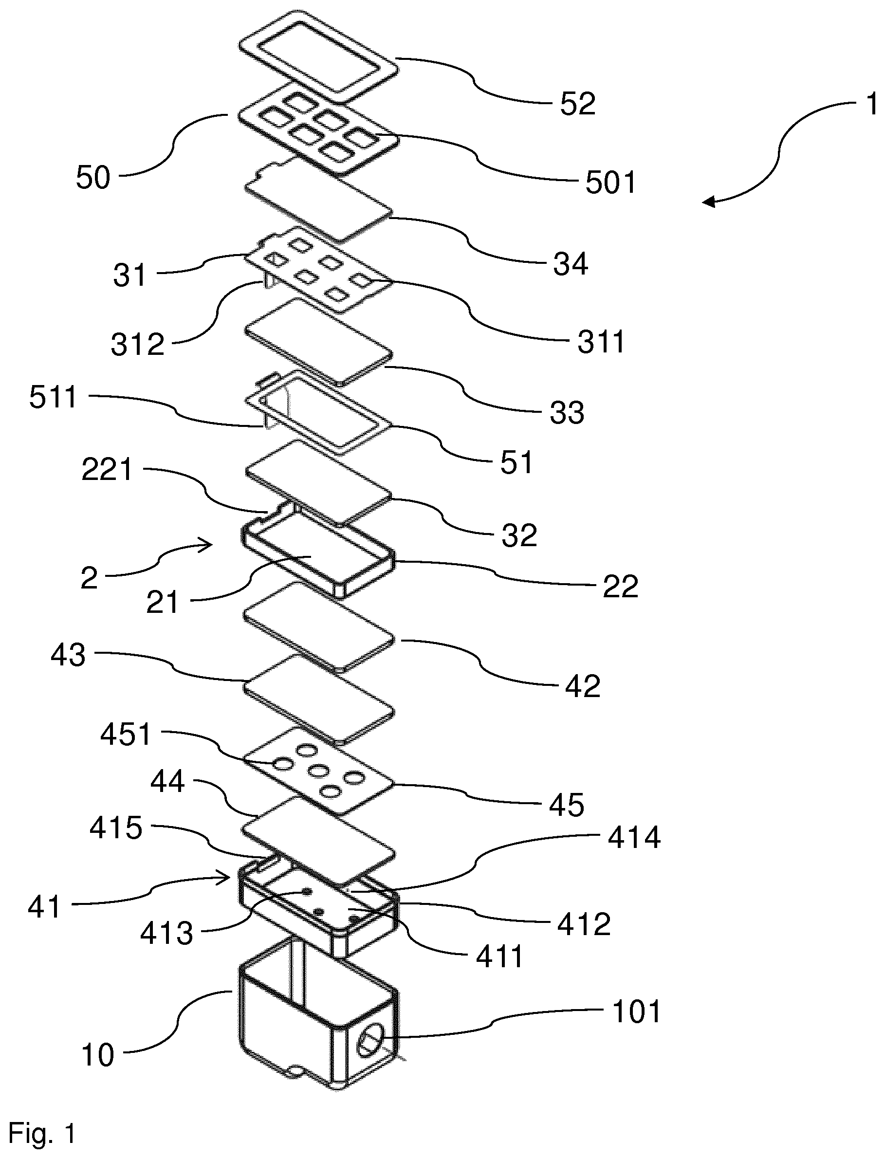 Patent US11777123 — Direct alcohol fuel cell — Figure 1