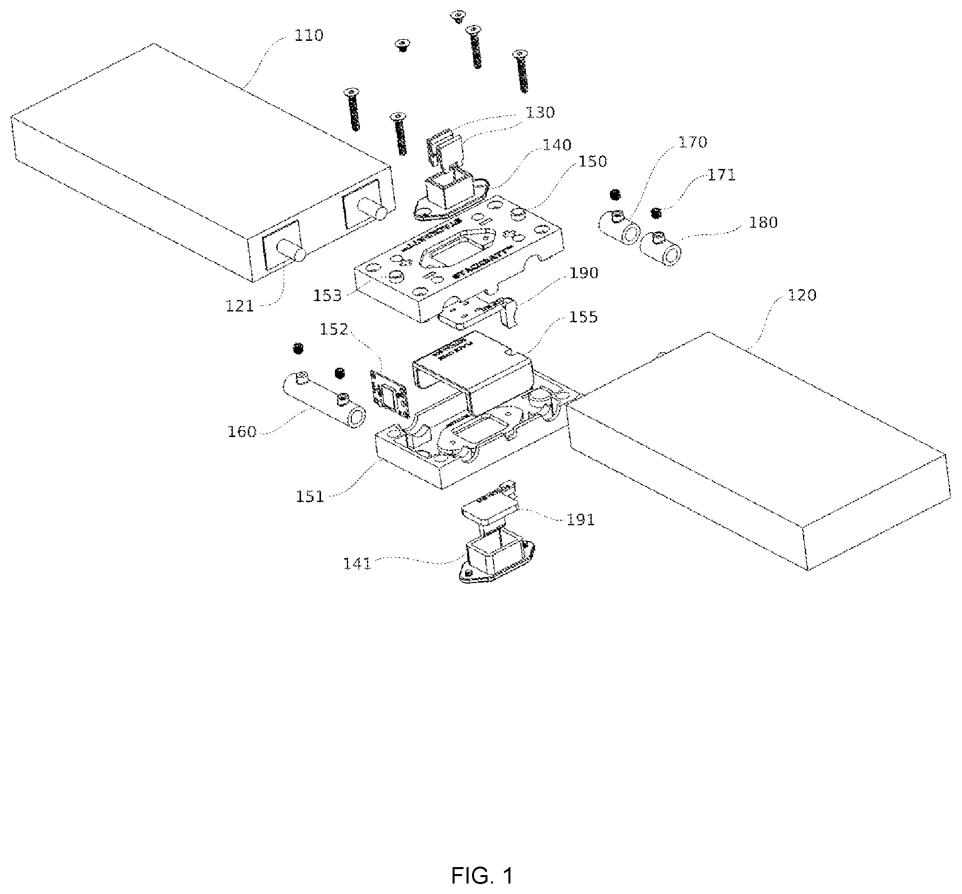 Patent US11777149 — Stackable battery bussing system — Figure 1