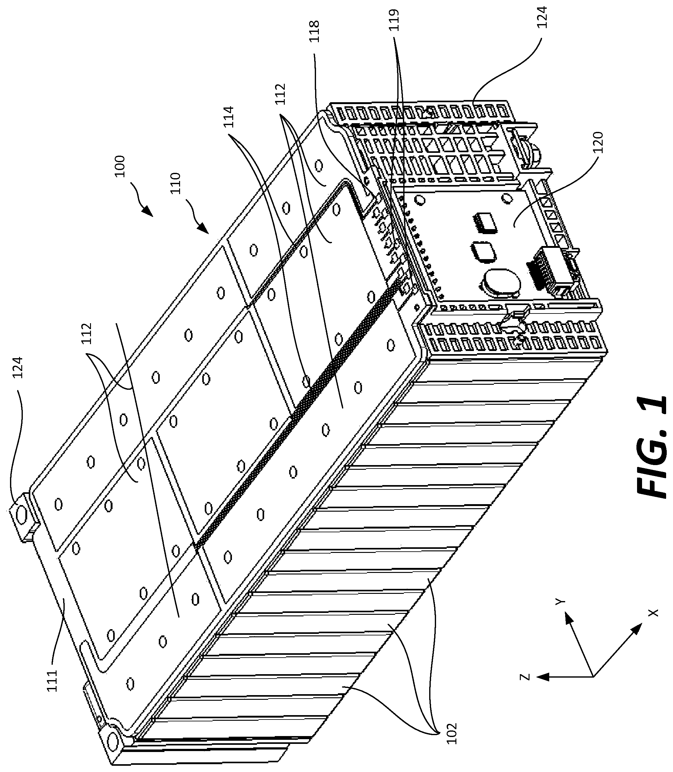 Patent US11777153 — Thermal and electrical management of battery packs — Figure 1