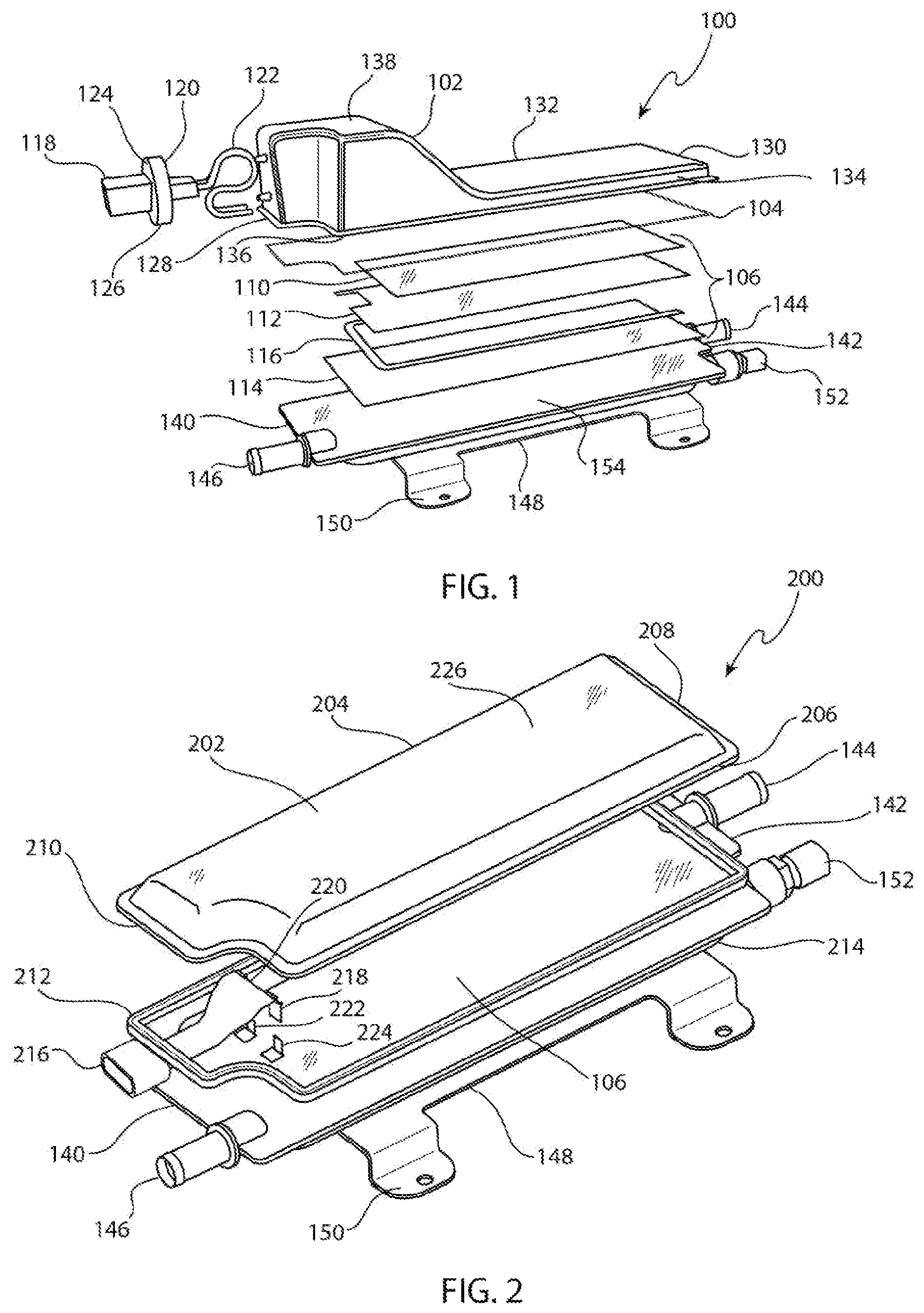 Patent US11777160 — Electric vehicle battery coolant heater assembly with electrical connection through gasket — Figure 1