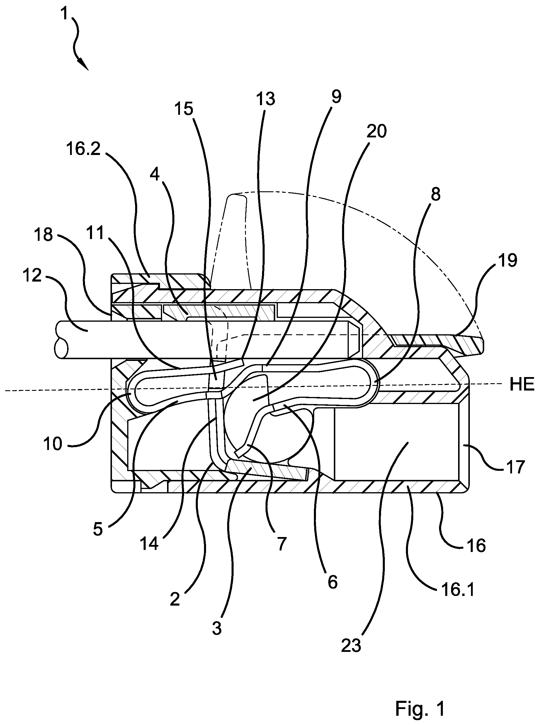 Patent US11777233 — Conductor connection terminal — Figure 1