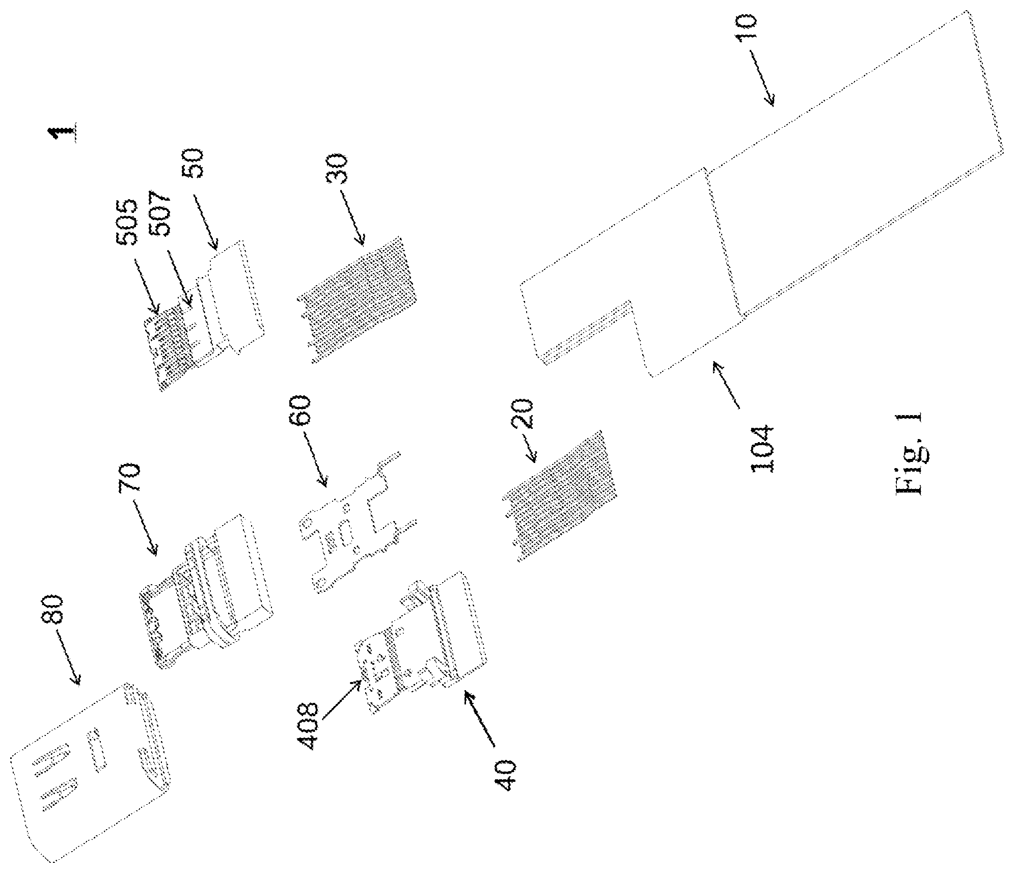 Patent US11777240 — Connector assembly directly connected to a flat cable — Figure 1