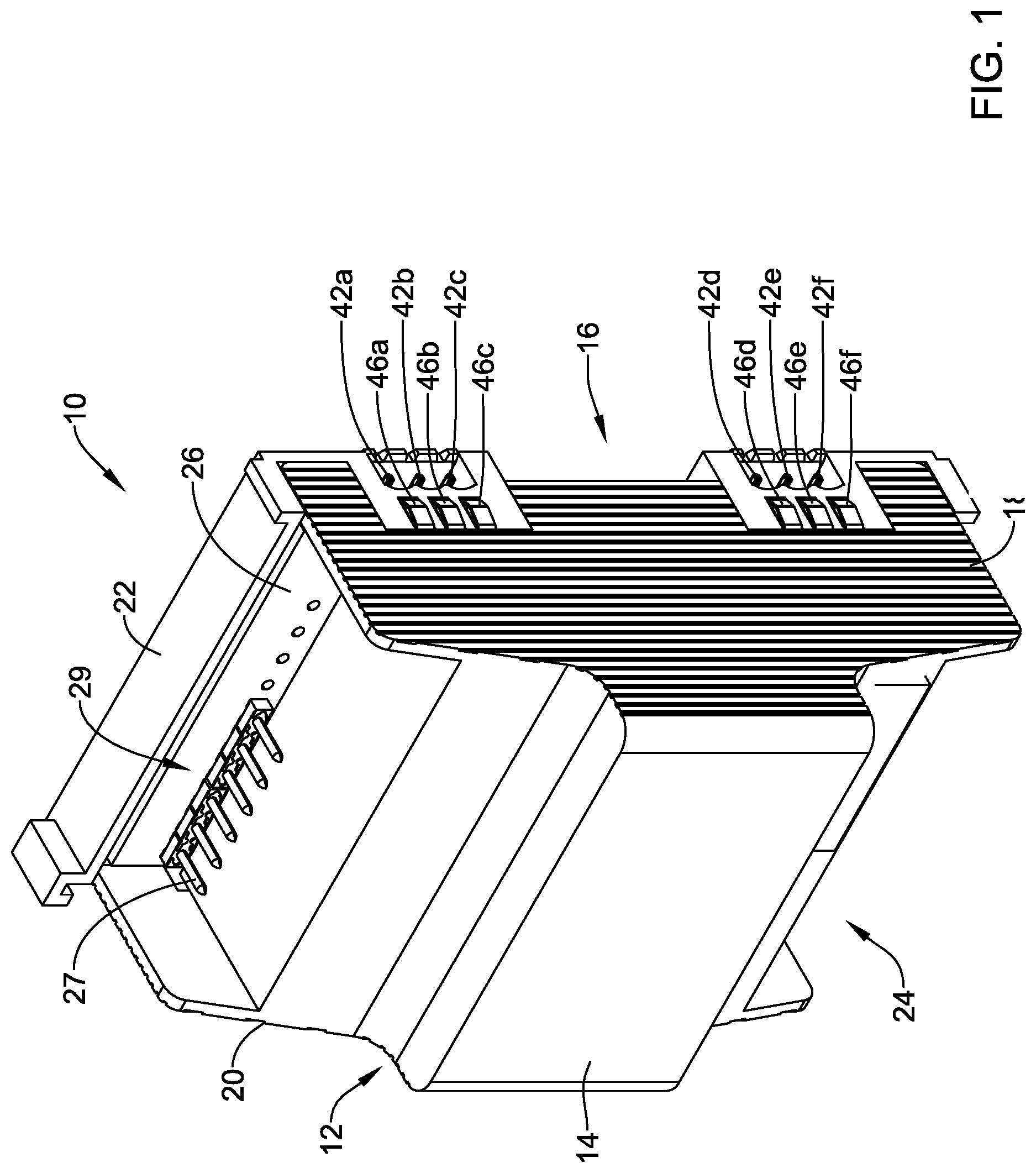 Patent US11777242 — Electrical connector for a controller — Figure 1
