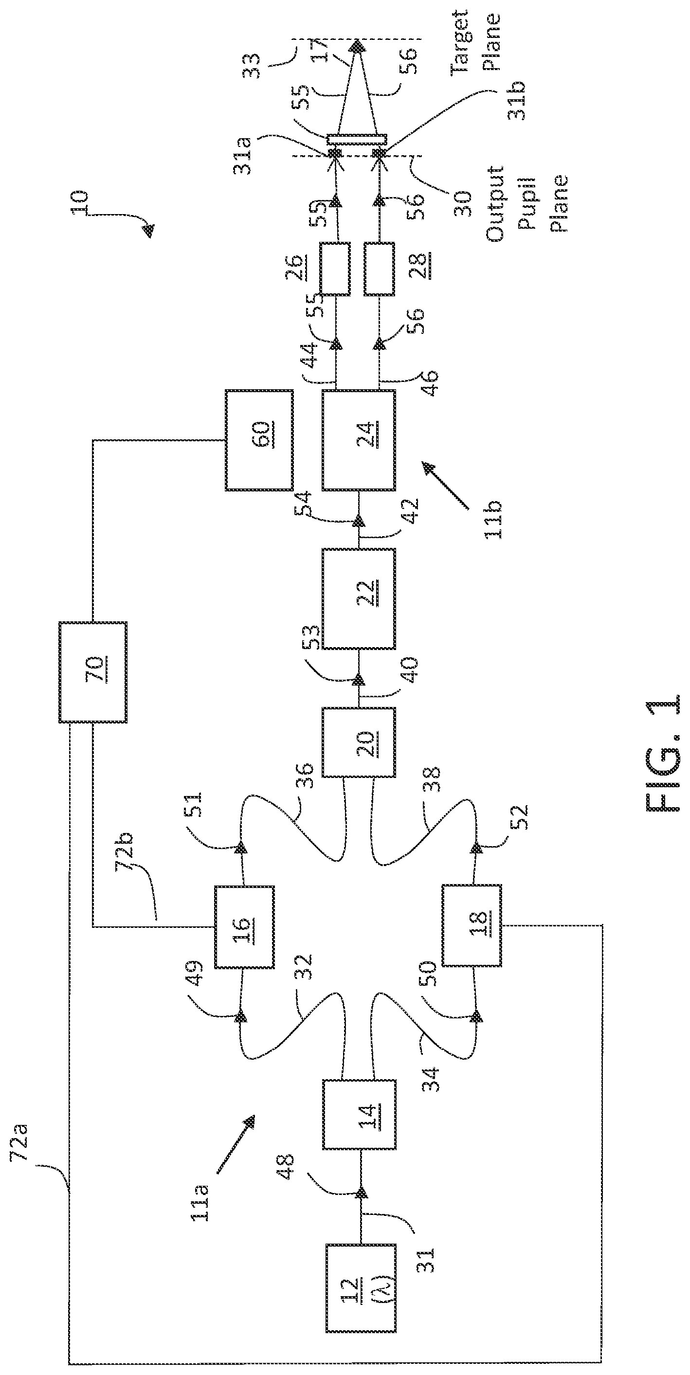 Patent US11777272 — Multiplexing fiber amplified waveforms — Figure 1