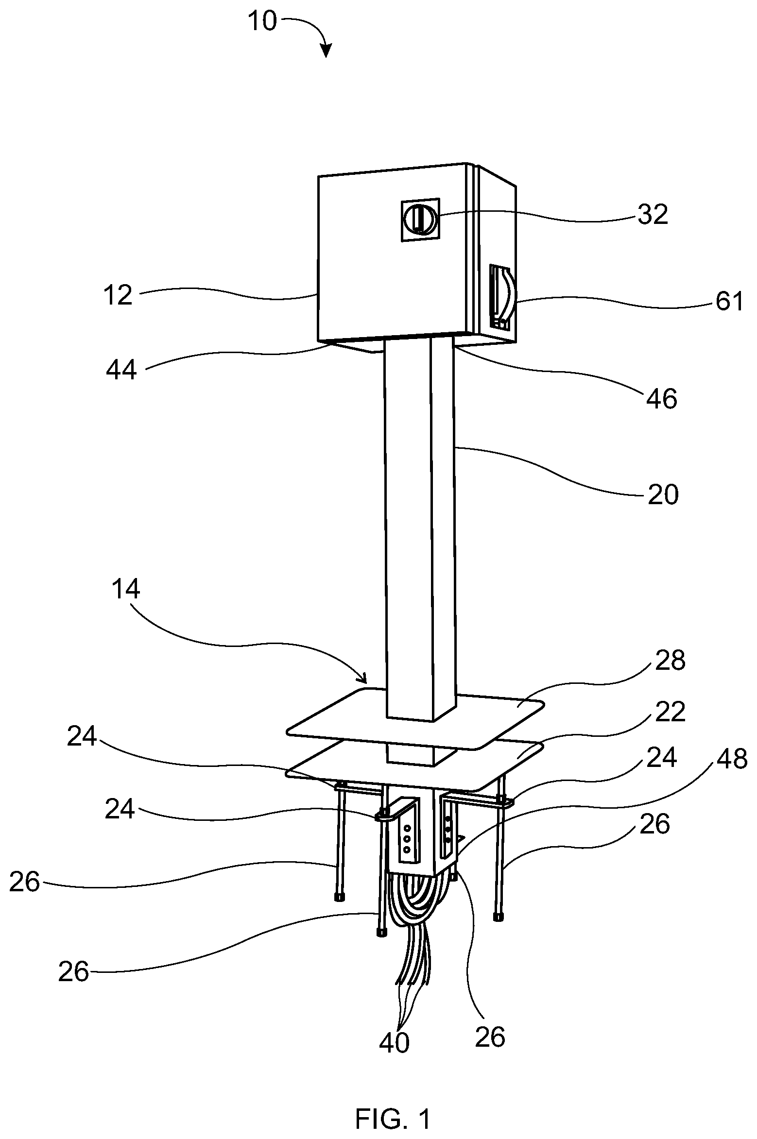 Patent US11777289 — Delivery device for rooftop equipment and systems and method of installation — Figure 1