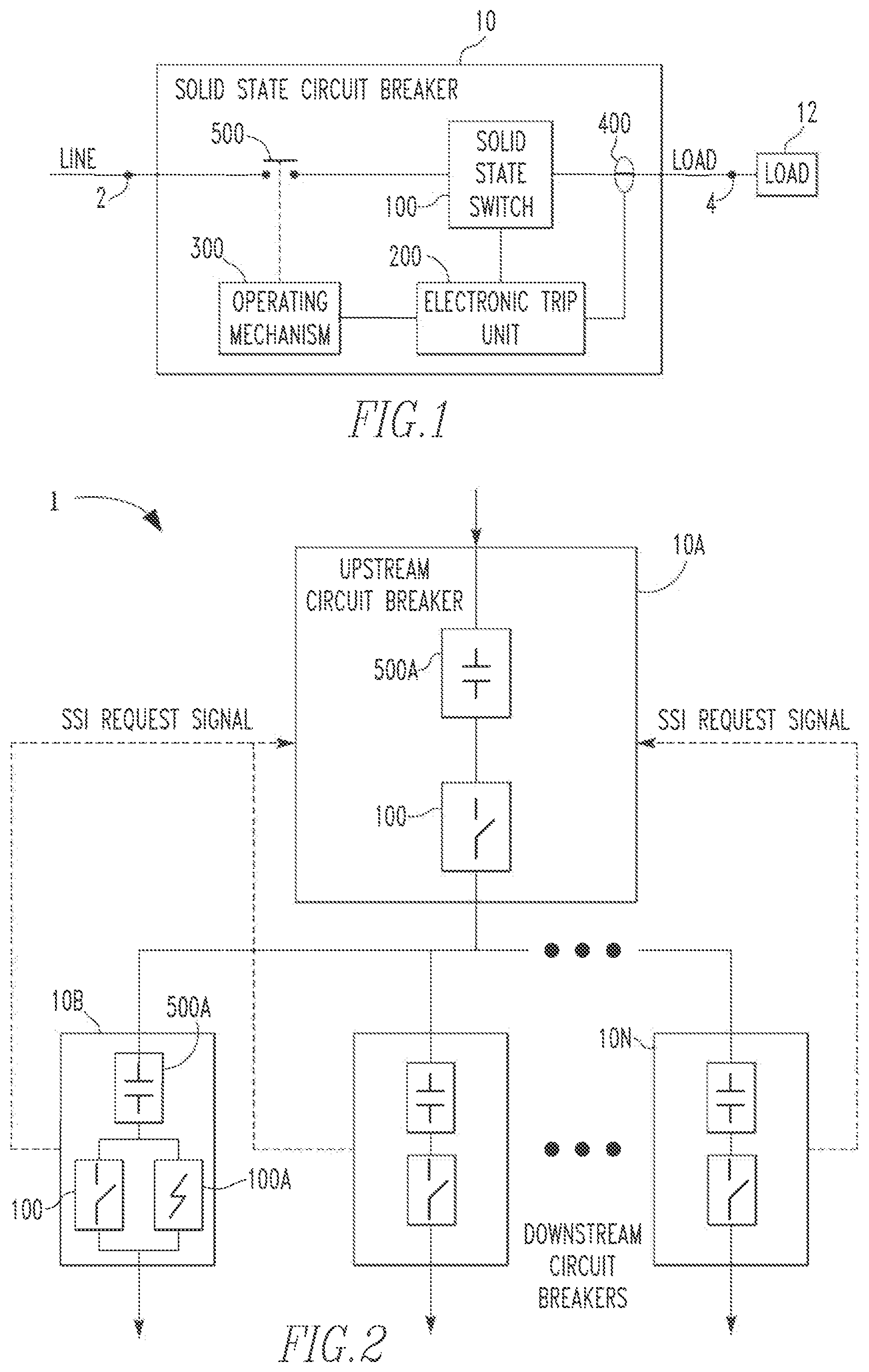 Patent US11777301 — Solid state circuit interrupter with solid state interlocking mechanism — Figure 1