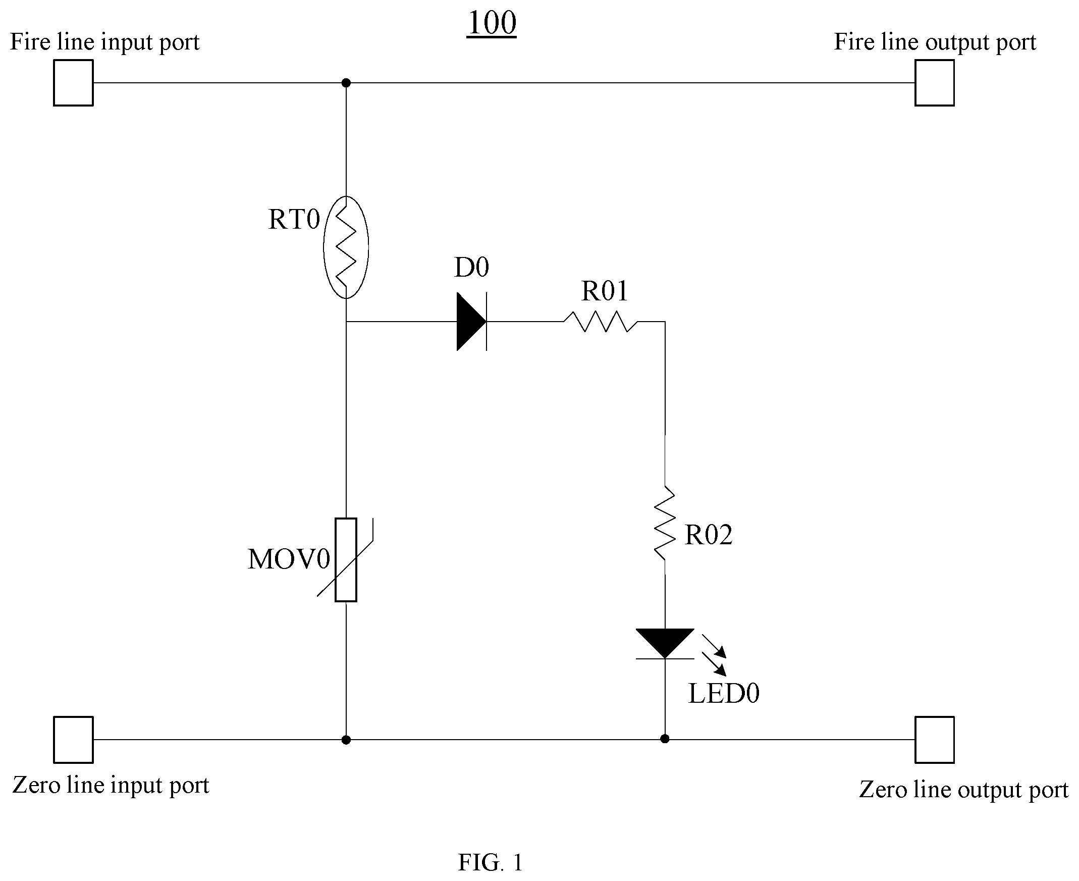 Patent US11777308 — Surge protection circuit, lightning protector and electronic device — Figure 1