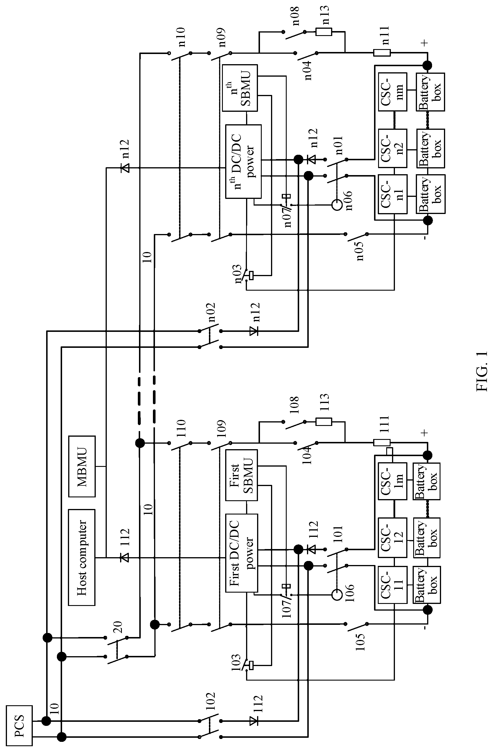 Patent US11777309 — Energy storage system and self-start method thereof — Figure 1