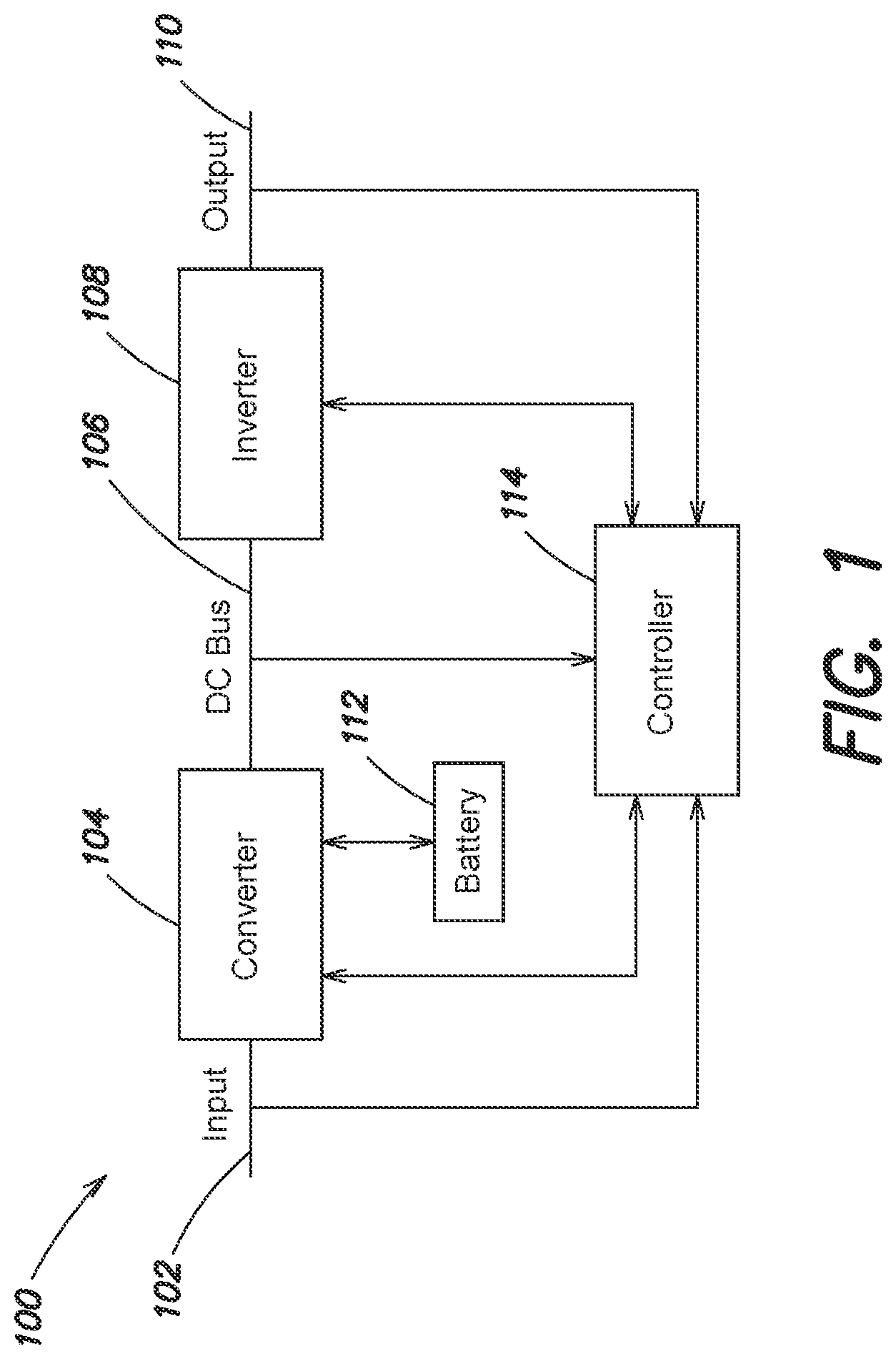 Patent US11777338 — AC switch PFC with integrated charger and DC-DC for online UPS systems — Figure 1