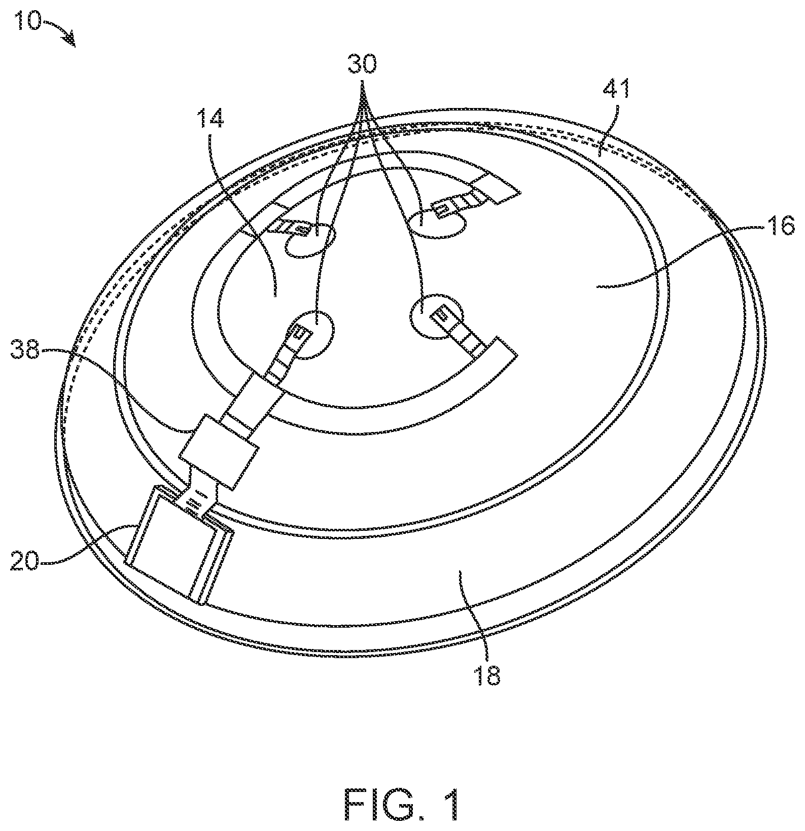 Patent US11777340 Figure 1 – Charging case for electronic contact lens